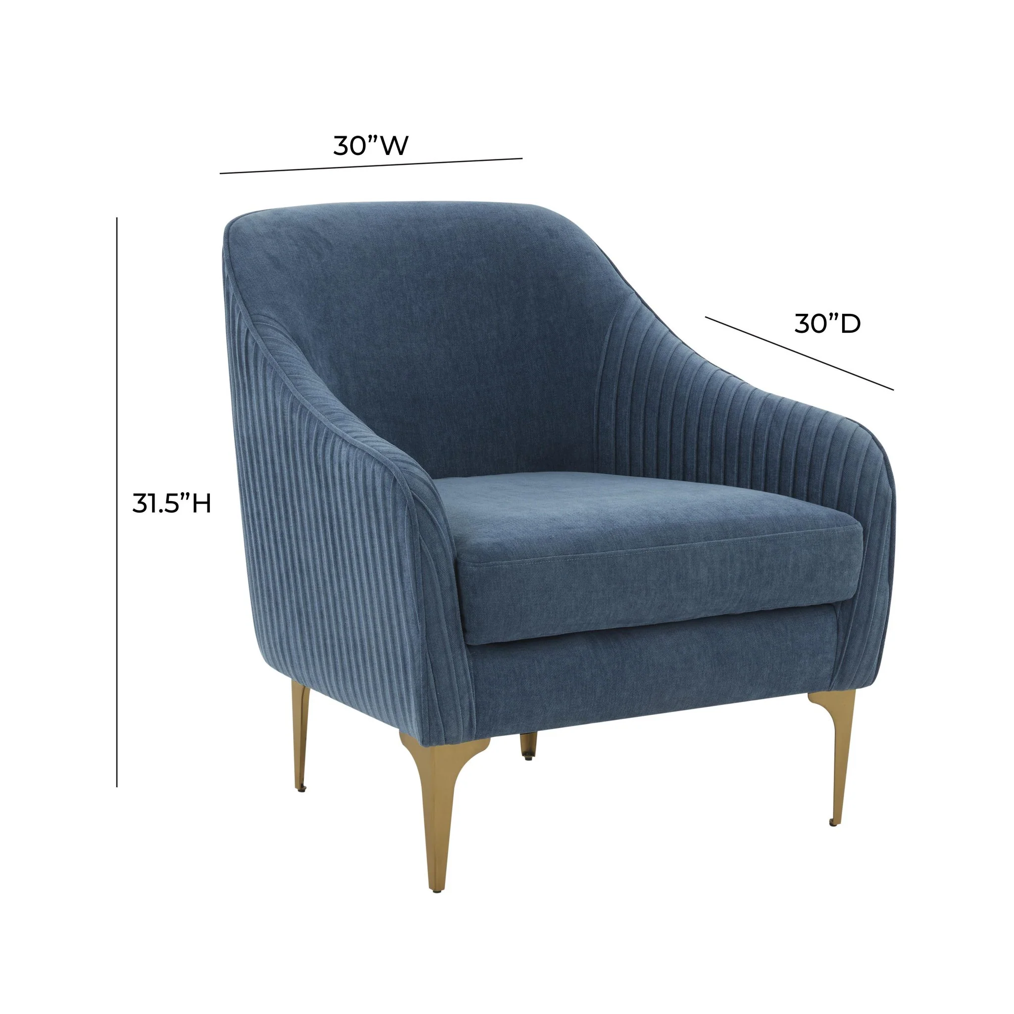 Serena Blue Velvet Accent Chair - Image 3