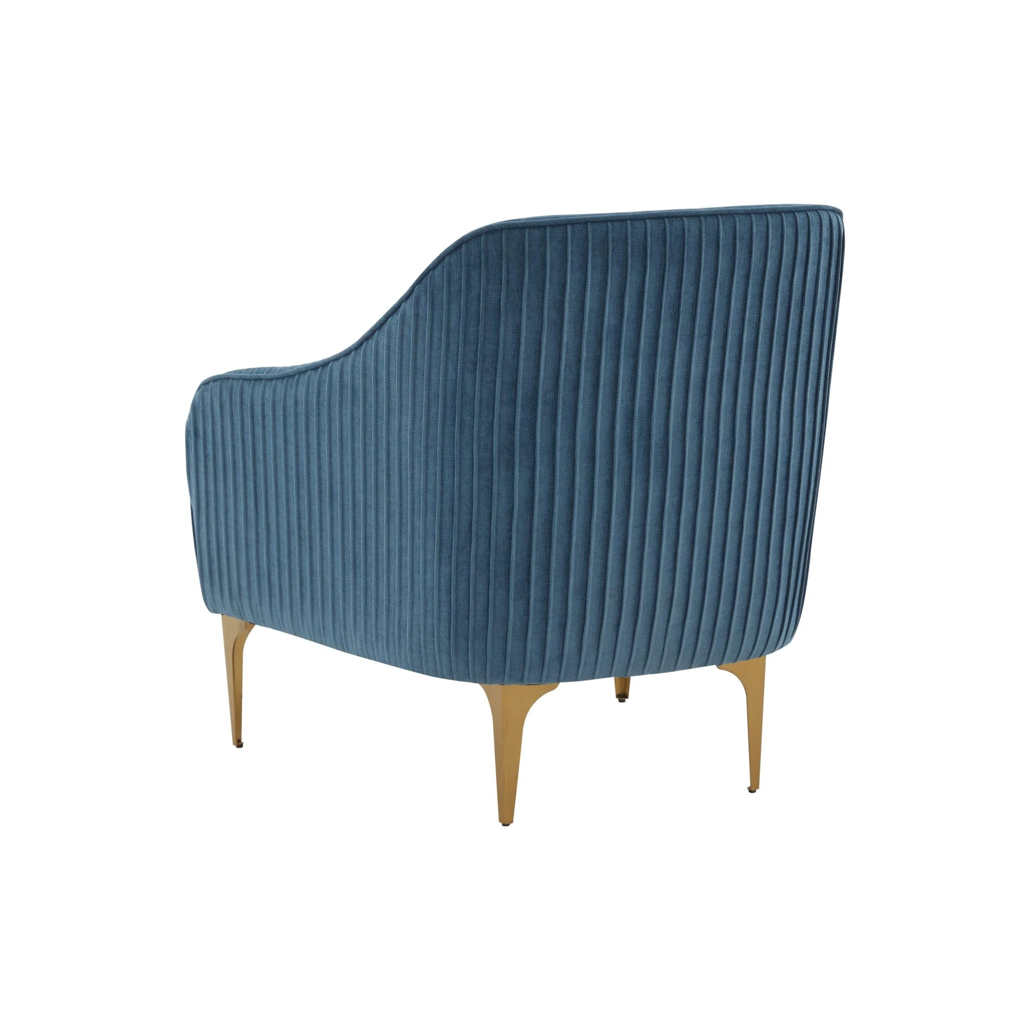 Serena Blue Velvet Accent Chair - Image 7