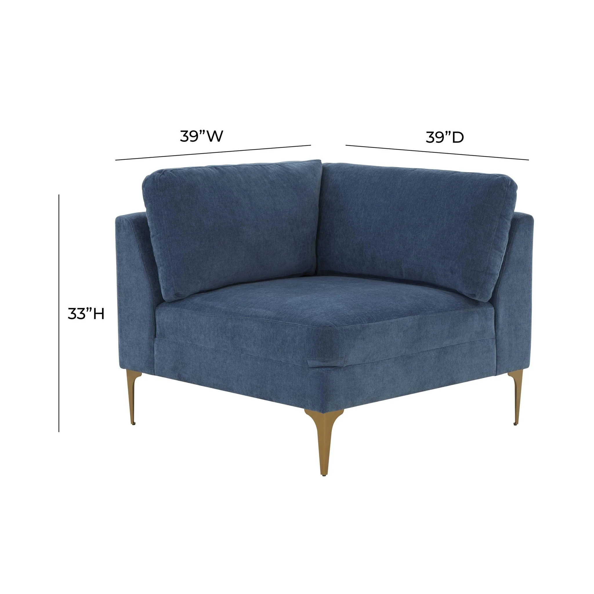 Serena Blue Velvet Corner Seat - Image 5
