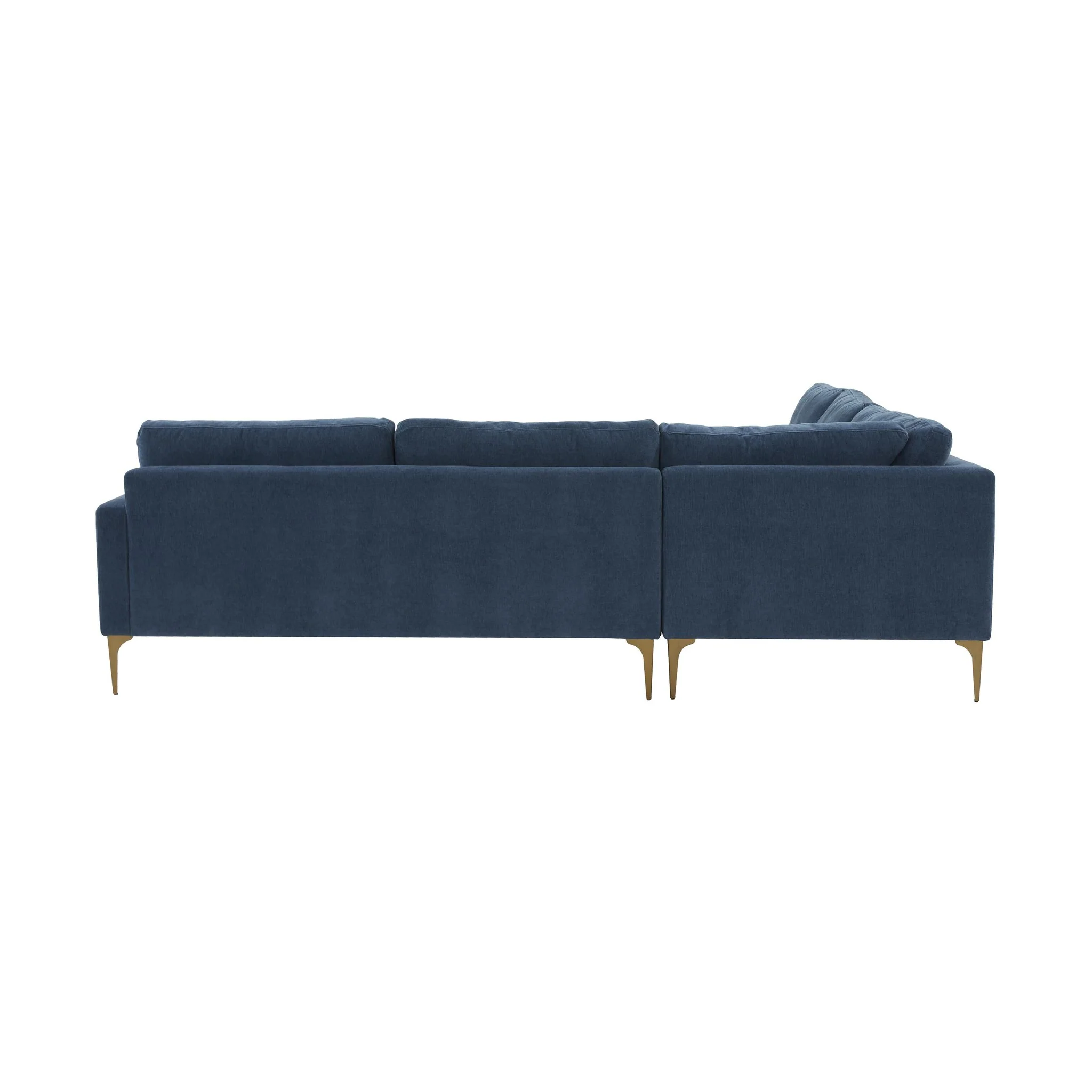 Serena Blue Velvet L-Sectional - Image 5