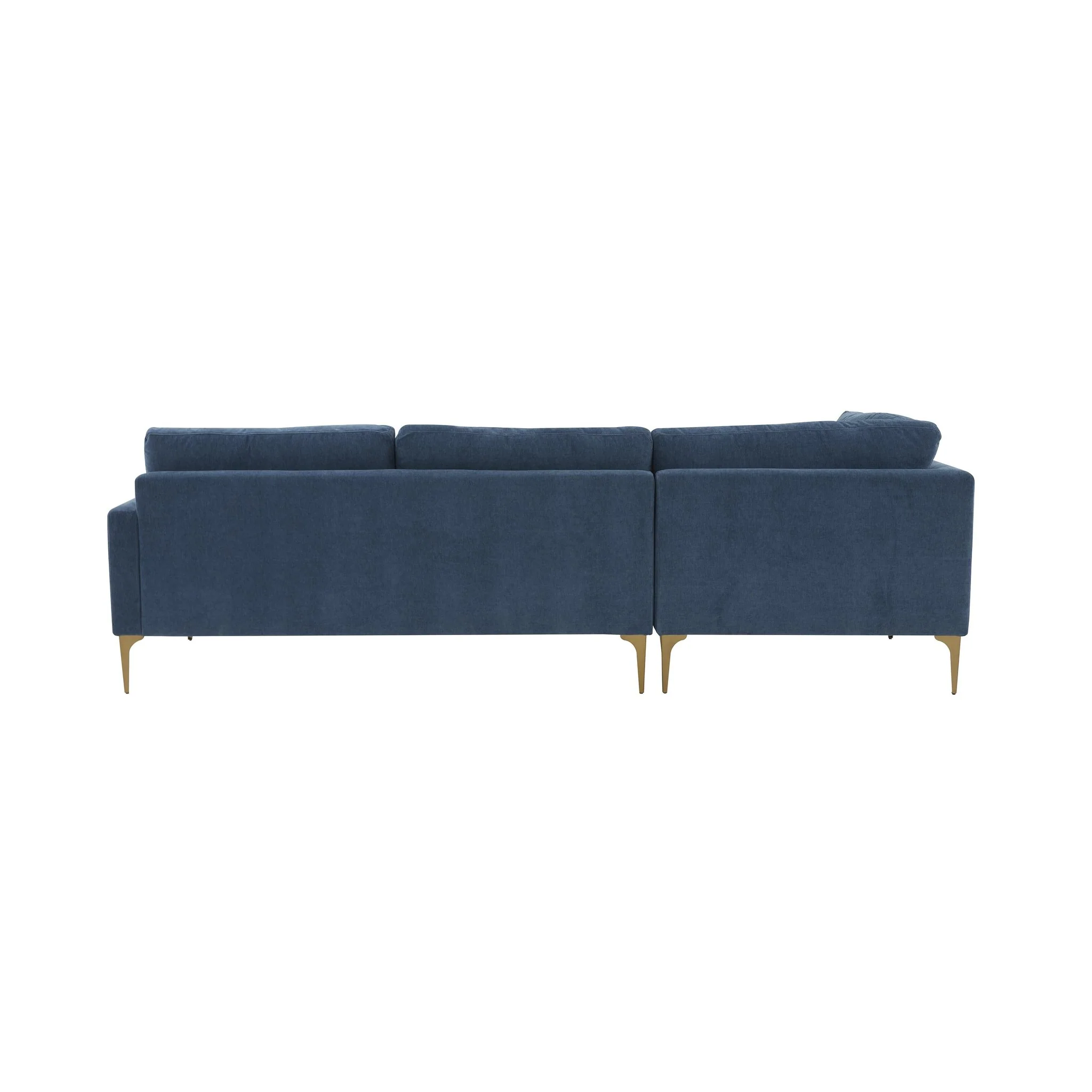 Serena Blue Velvet LAF Chaise Sectional - Image 5