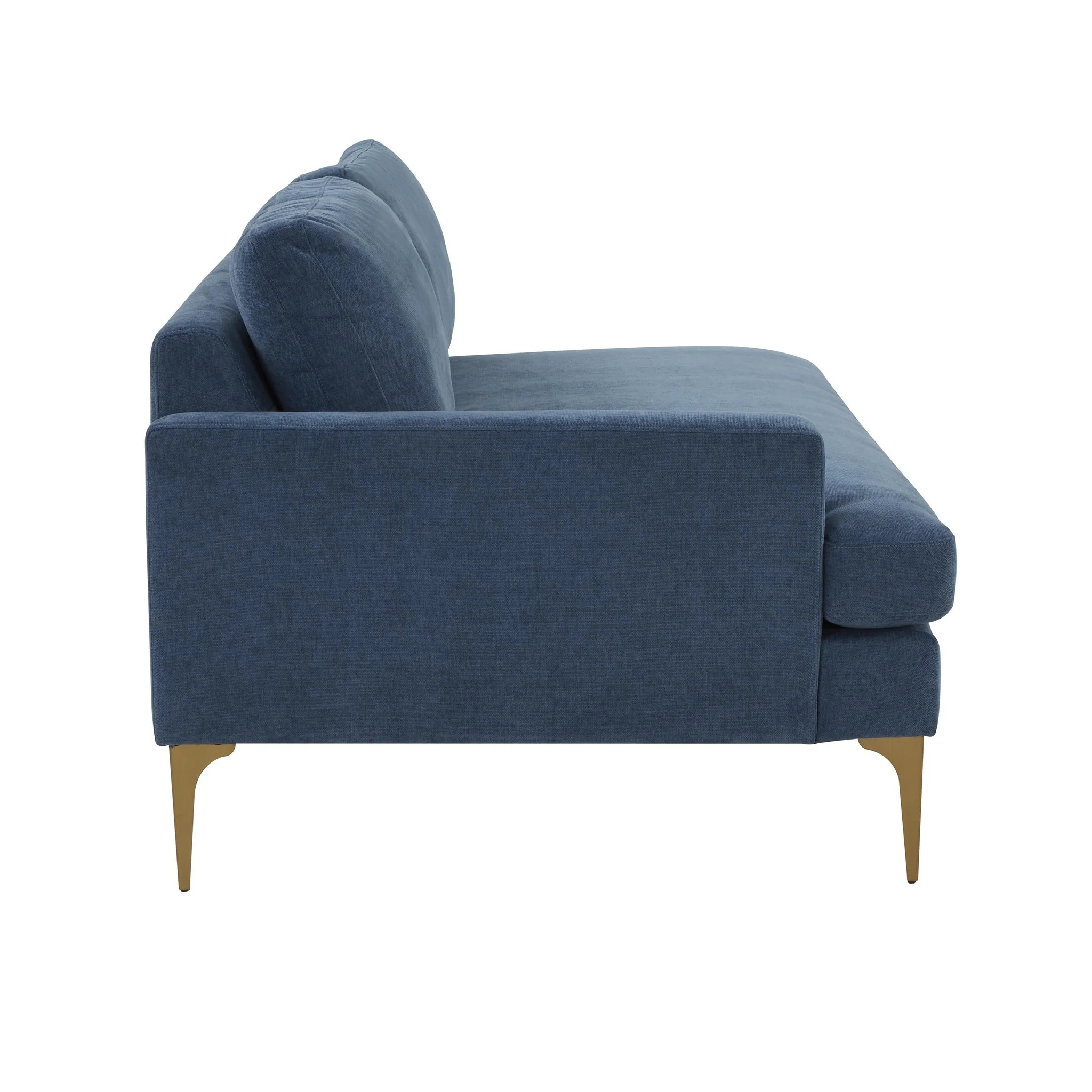 Serena Blue Velvet LAF Loveseat - Image 3