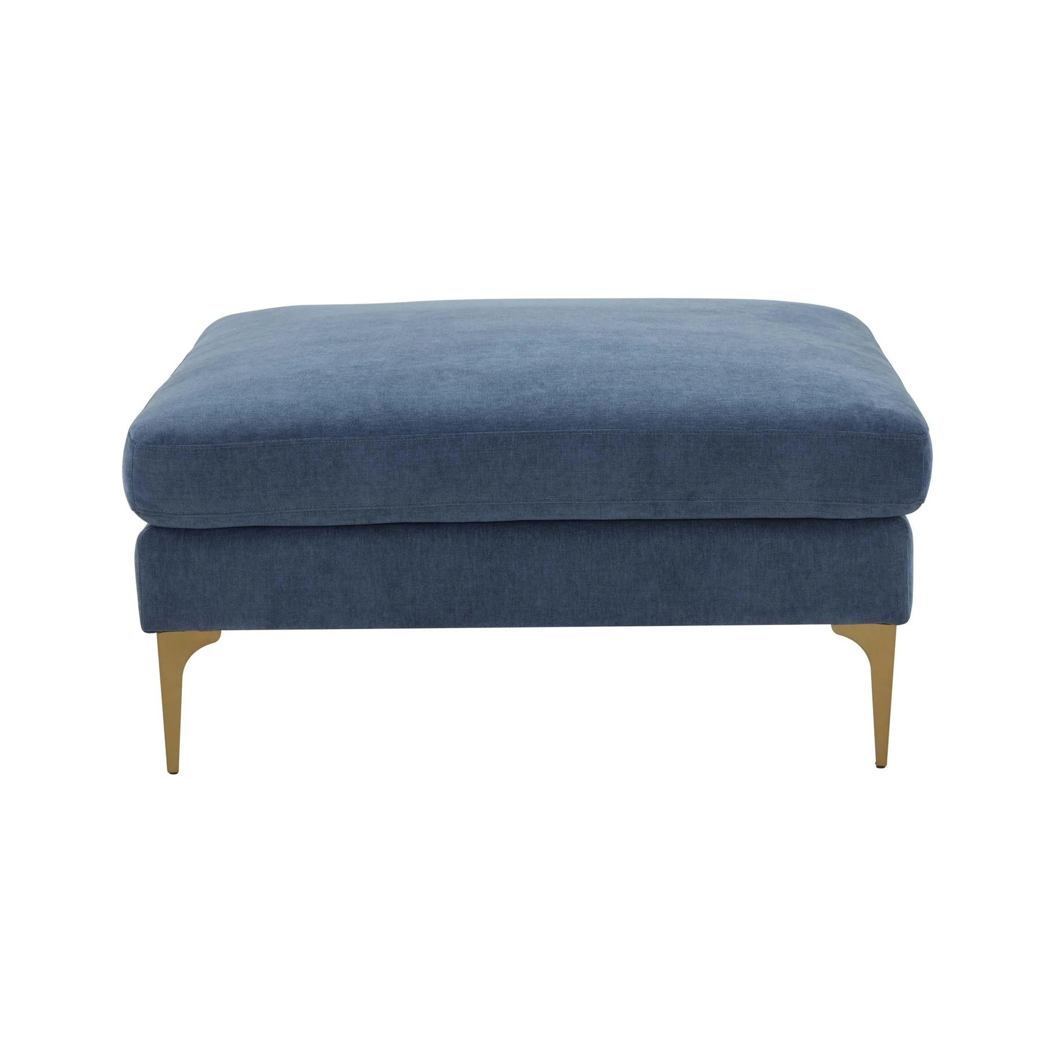 Serena Blue Velvet Ottoman - Image 3