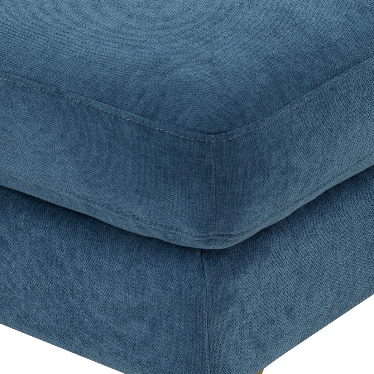 Serena Blue Velvet Ottoman - Image 4