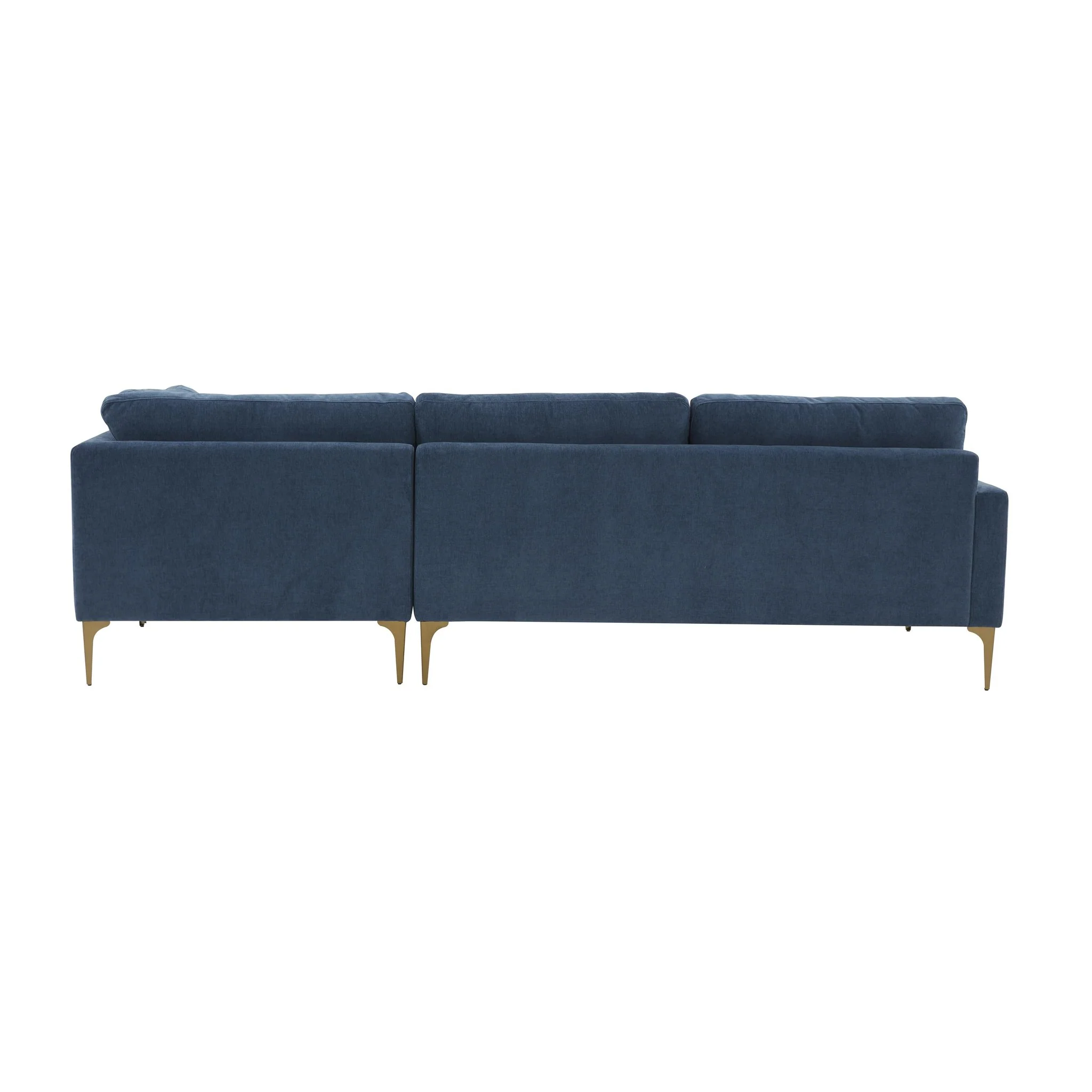 Serena Blue Velvet RAF Chaise Sectional - Image 5