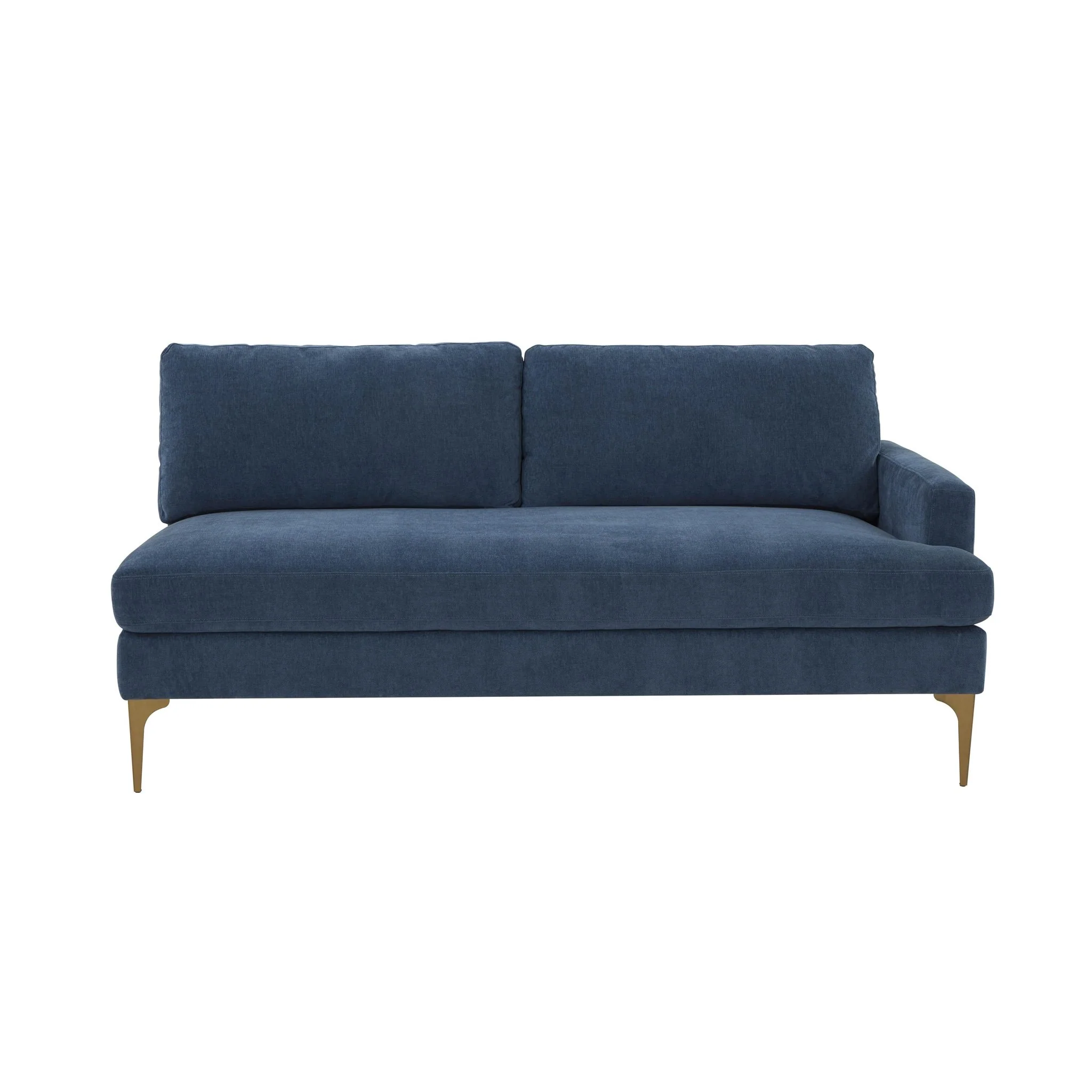 Serena Blue Velvet RAF Loveseat - Image 2