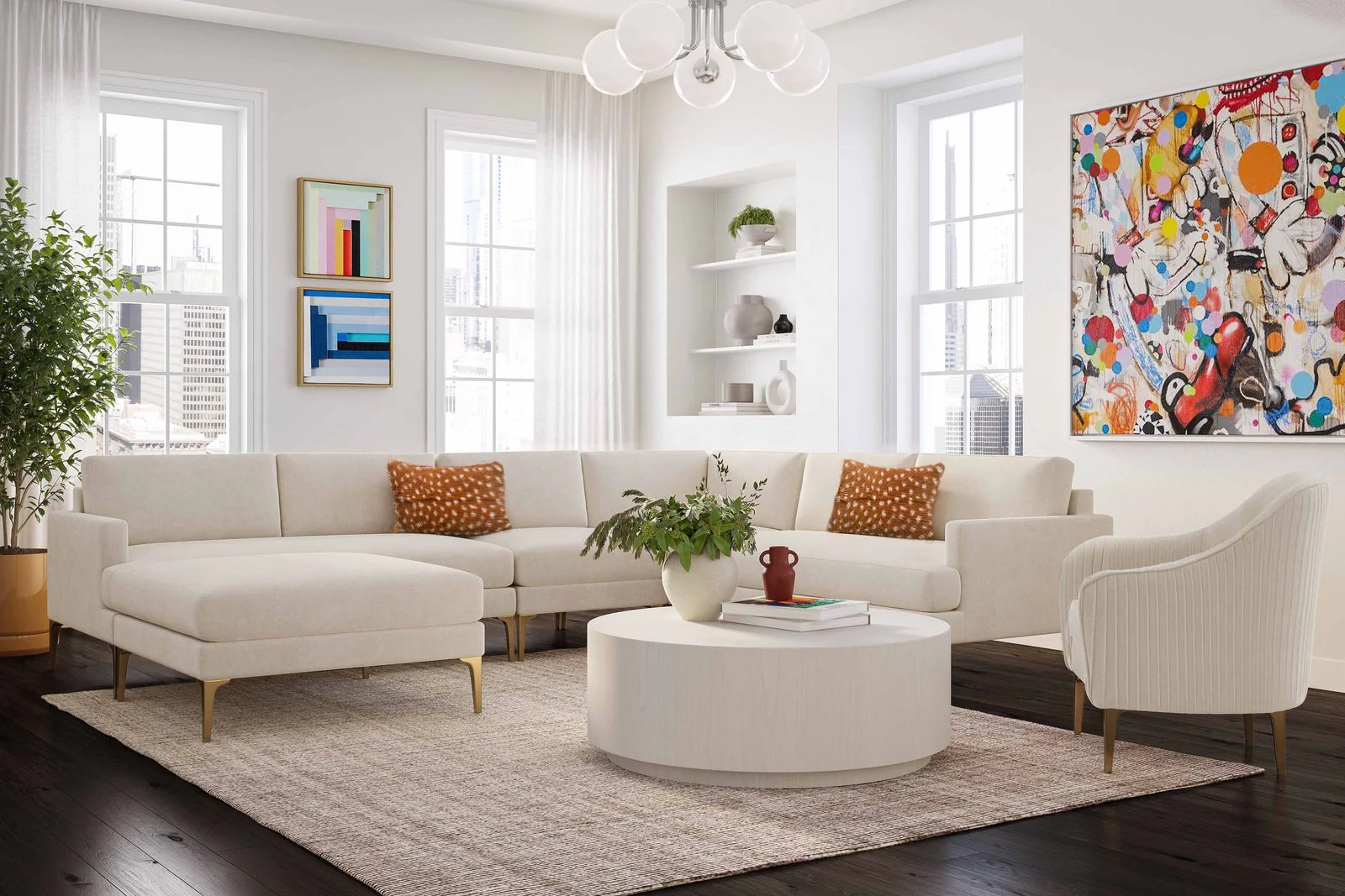 Serena Cream Velvet Accent Chair - Image 2