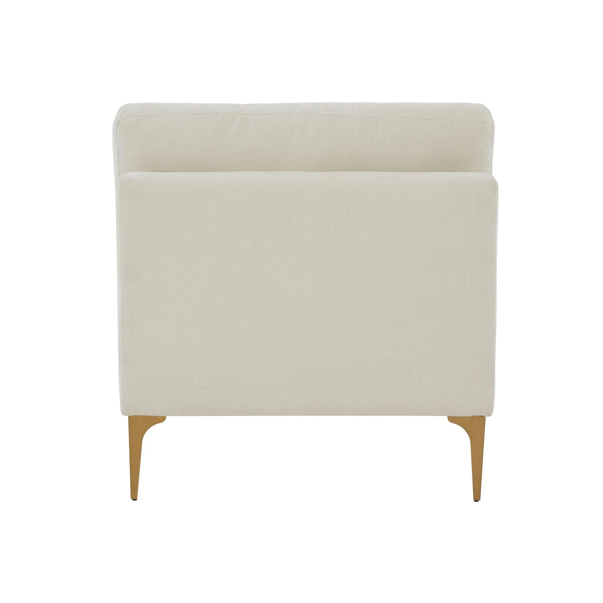 Serena Cream Velvet Armless Chair - Image 4