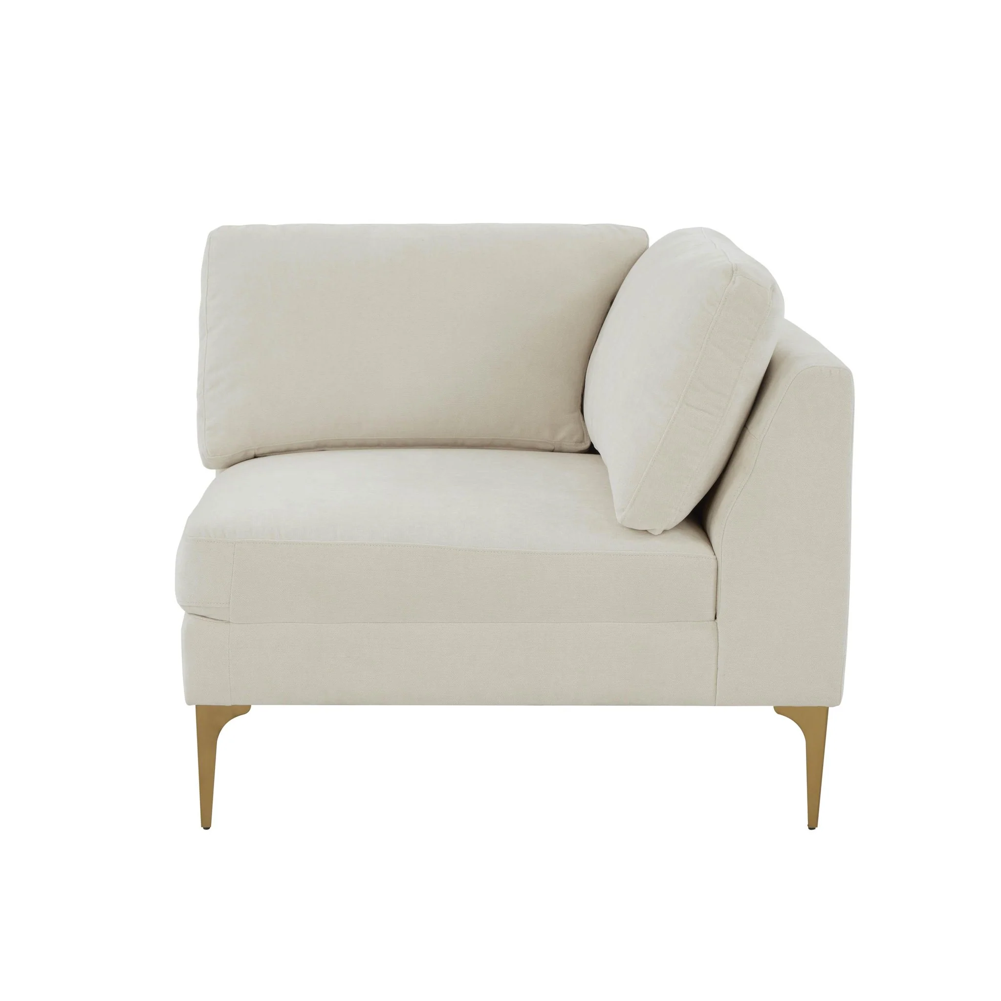 Serena Cream Velvet Corner Seat - Image 2