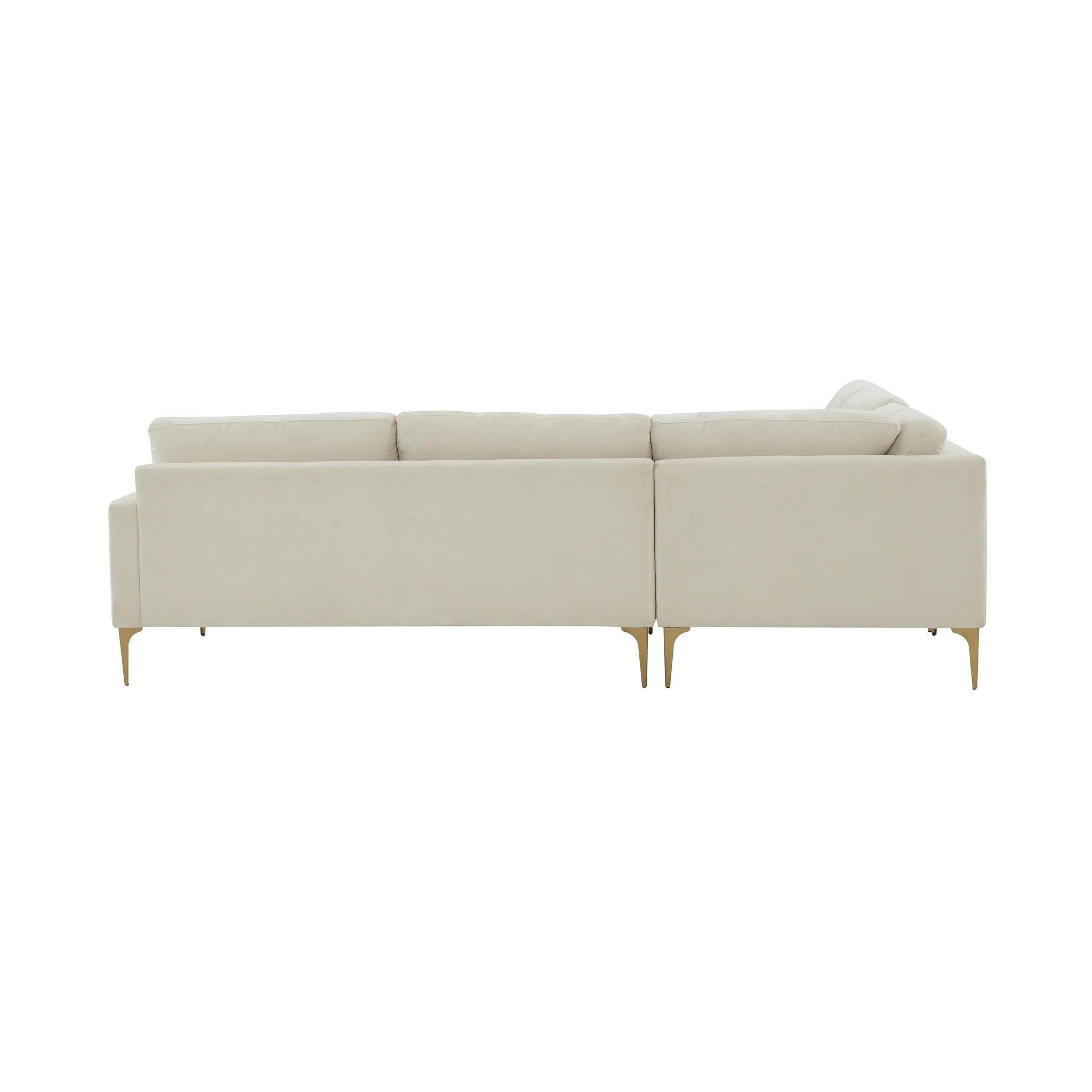Serena Cream Velvet L-Sectional - Image 4