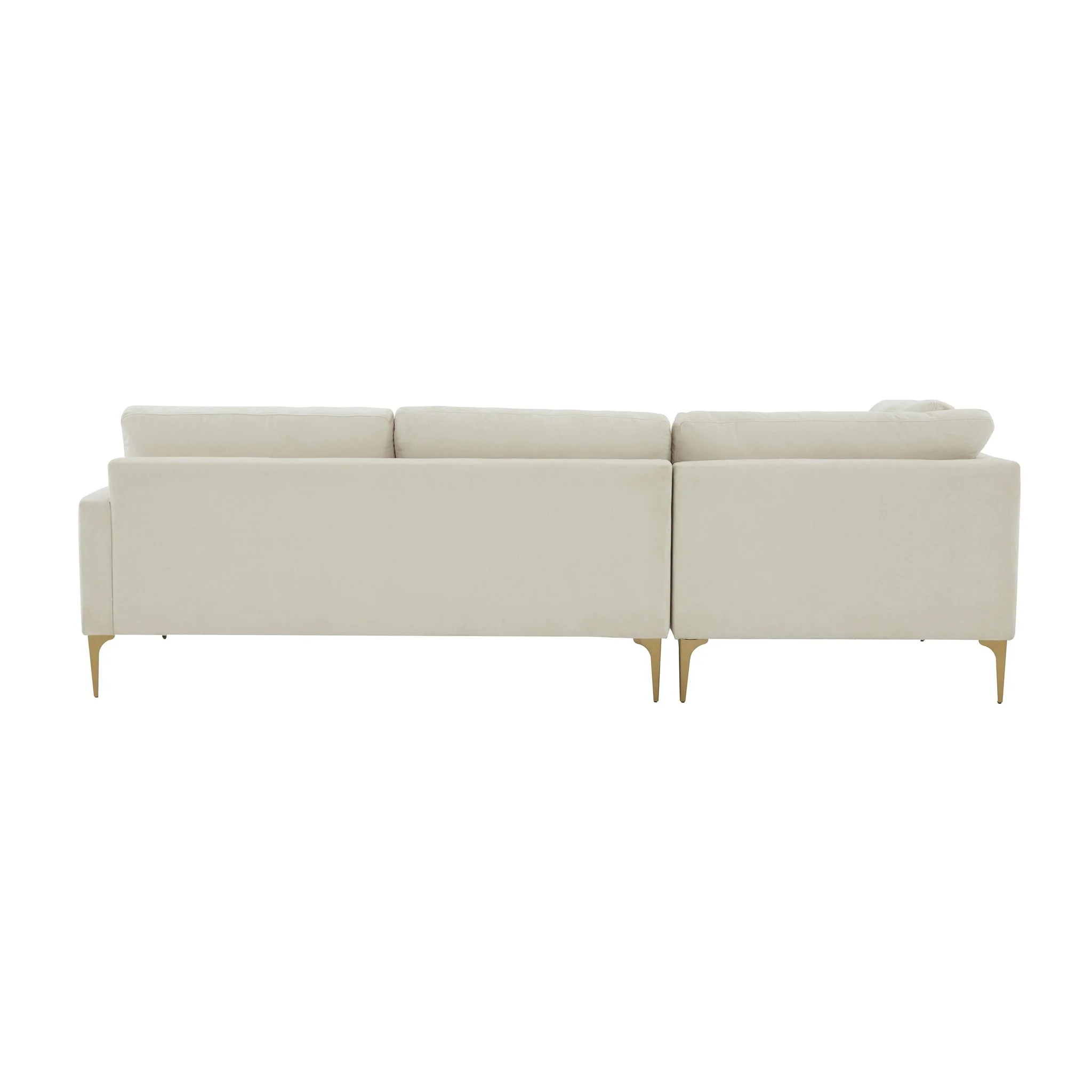 Serena Cream Velvet LAF Chaise Sectional - Image 5