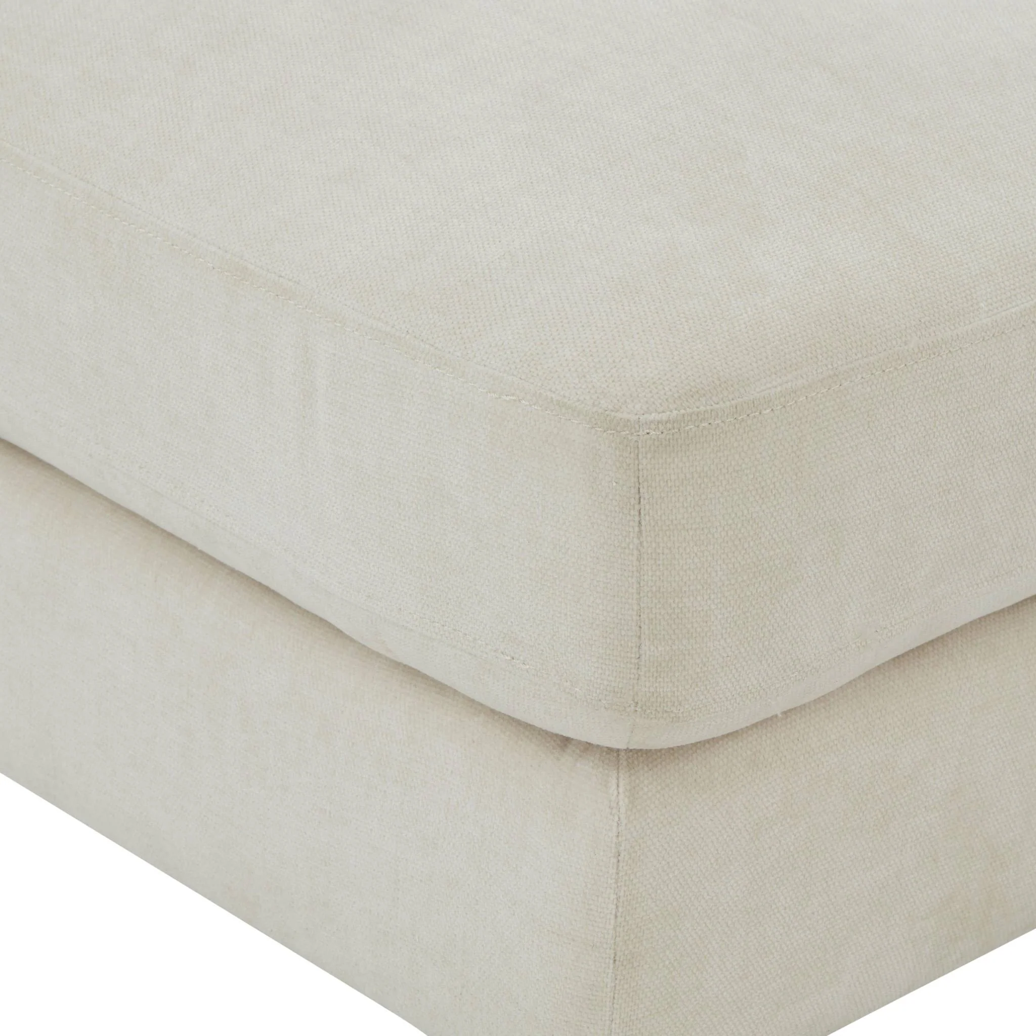 Serena Cream Velvet Ottoman - Image 4
