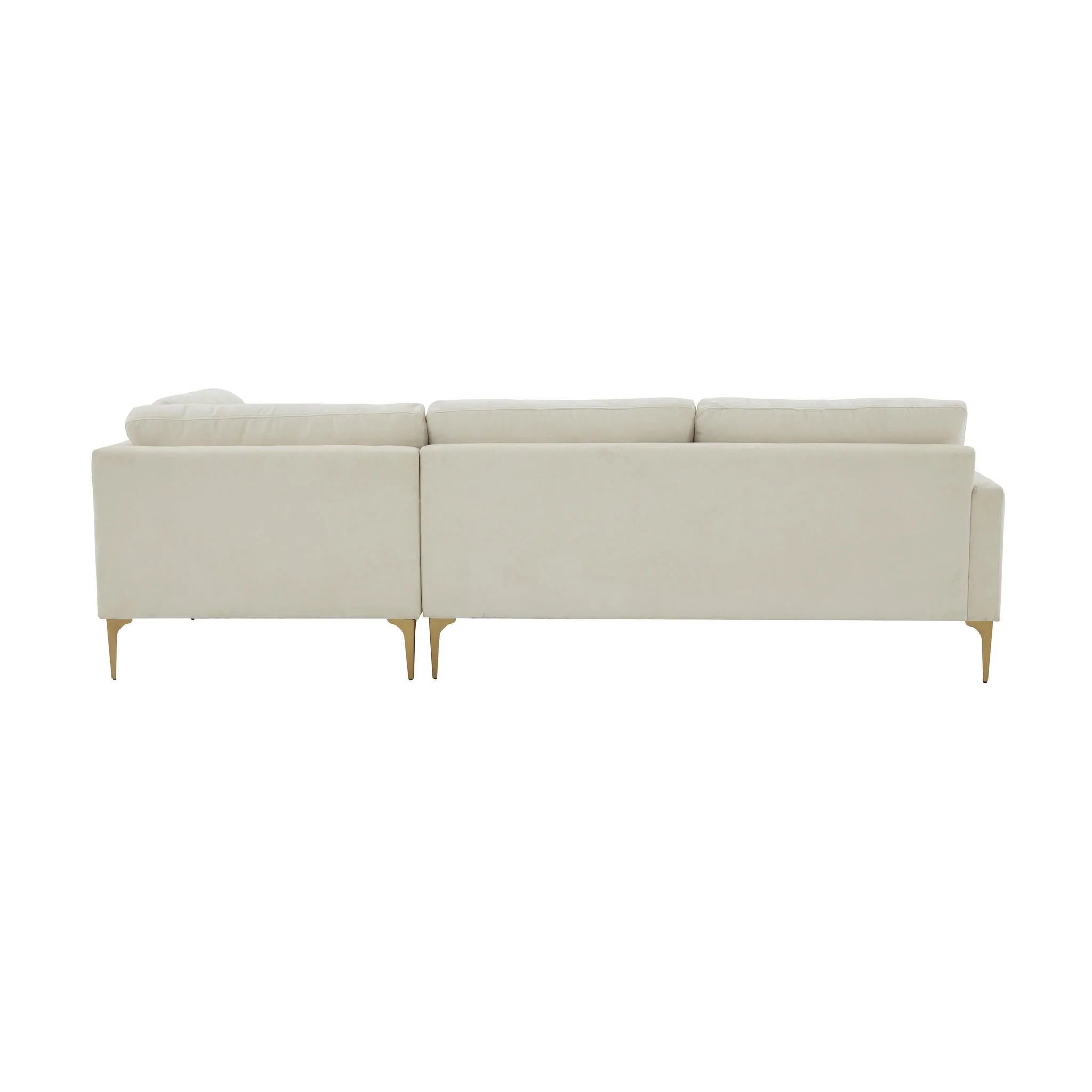Serena Cream Velvet RAF Chaise Sectional - Image 5