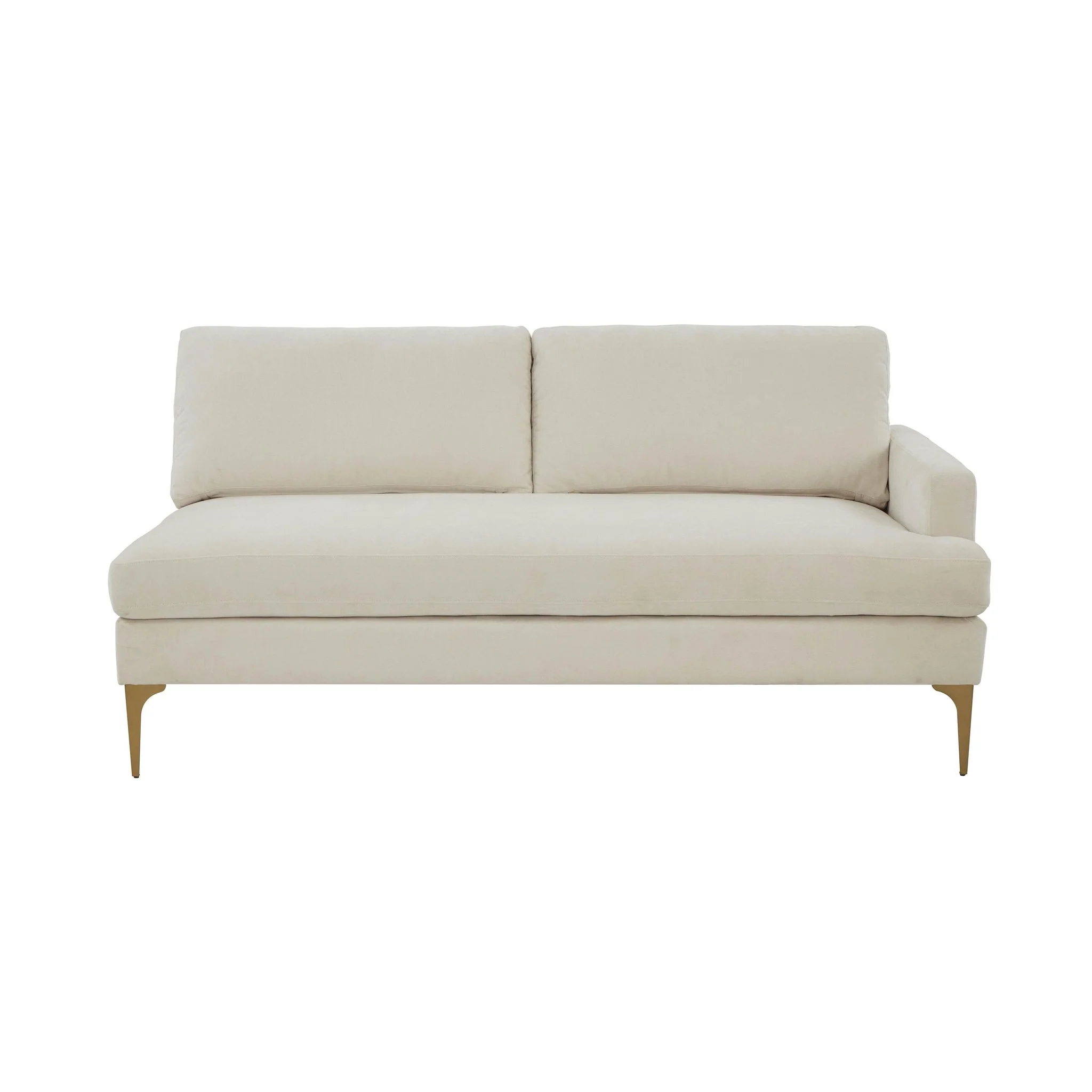 Serena Cream Velvet RAF Loveseat - Image 2