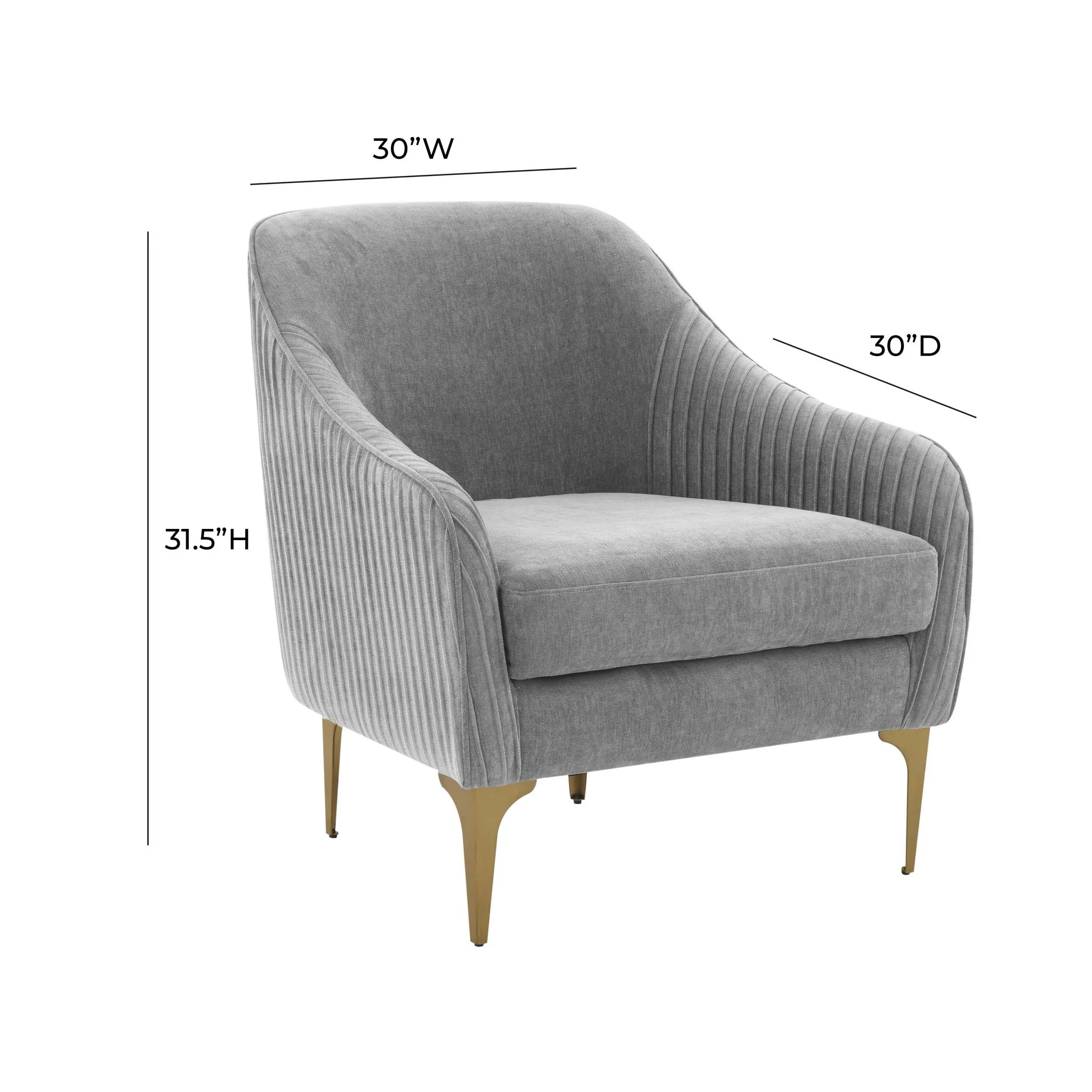 Serena Gray Velvet Accent Chair - Image 7