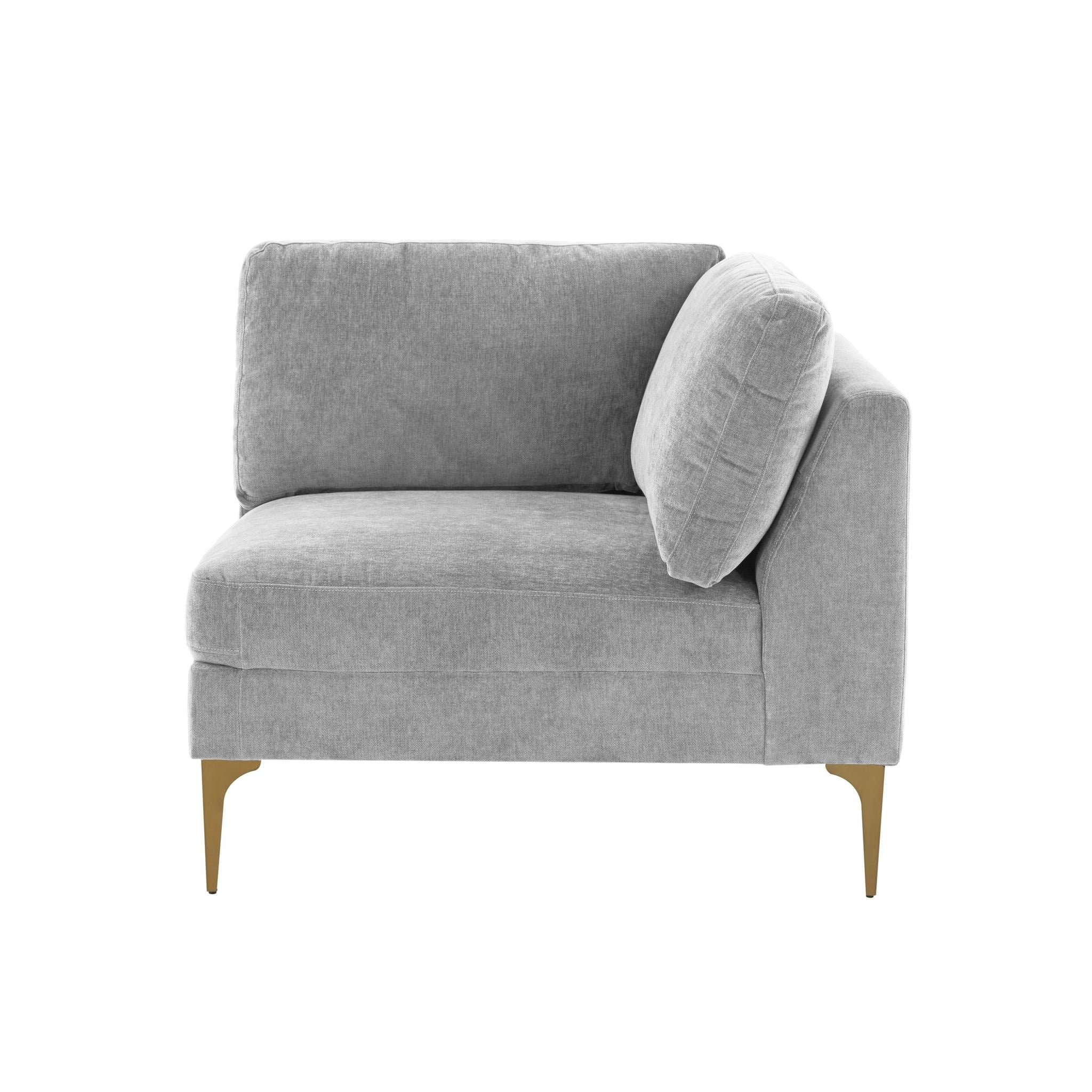 Serena Gray Velvet Corner Seat - Image 2