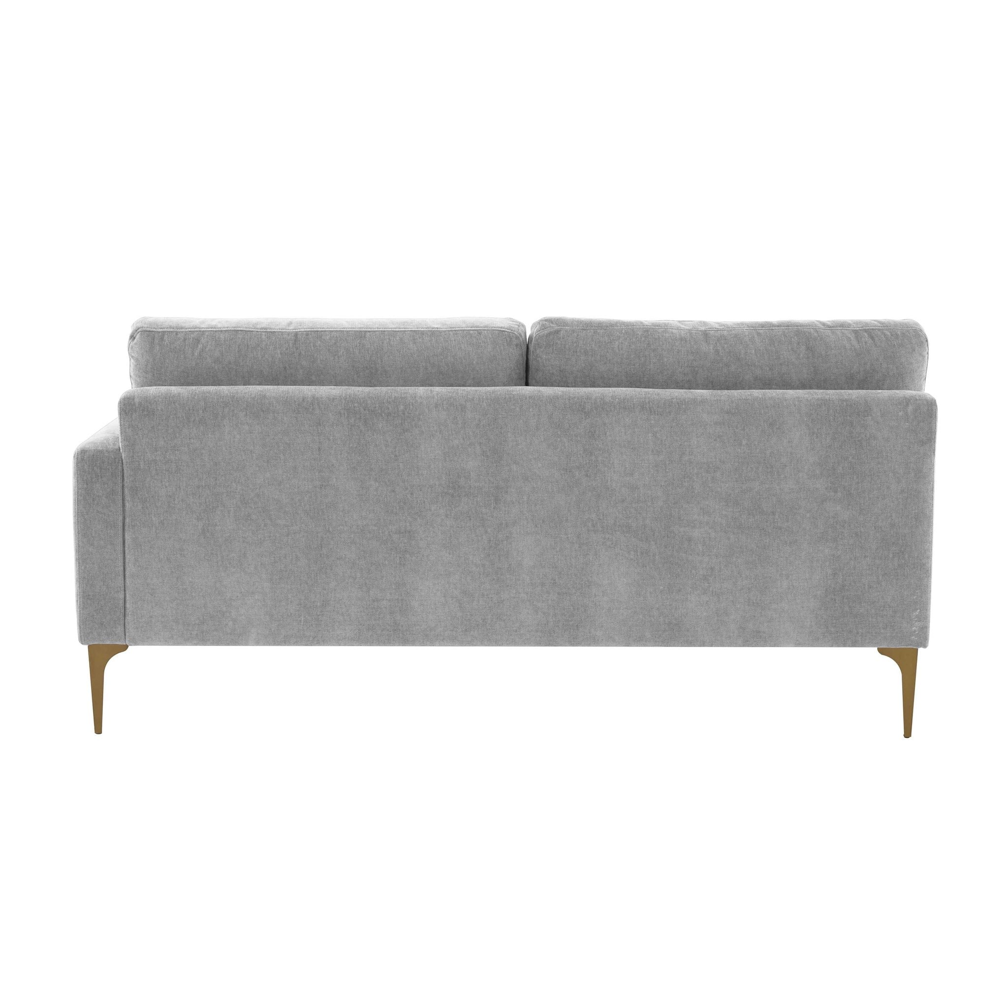 Serena Gray Velvet RAF Loveseat - Image 3