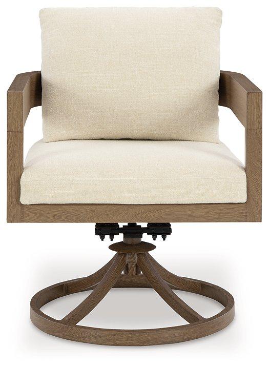 Serene Bay Outdoor Swivel Dining Chair with Cushion (Set of 2) - Image 6