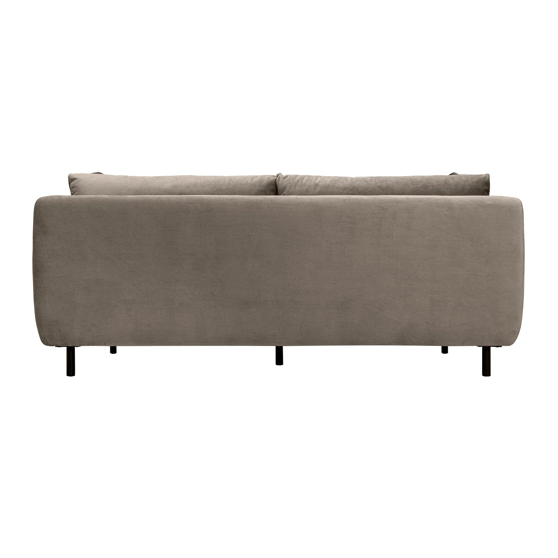 Serenity 79" Fossil Gray Velvet Sofa with Black Metal Legs - Image 4