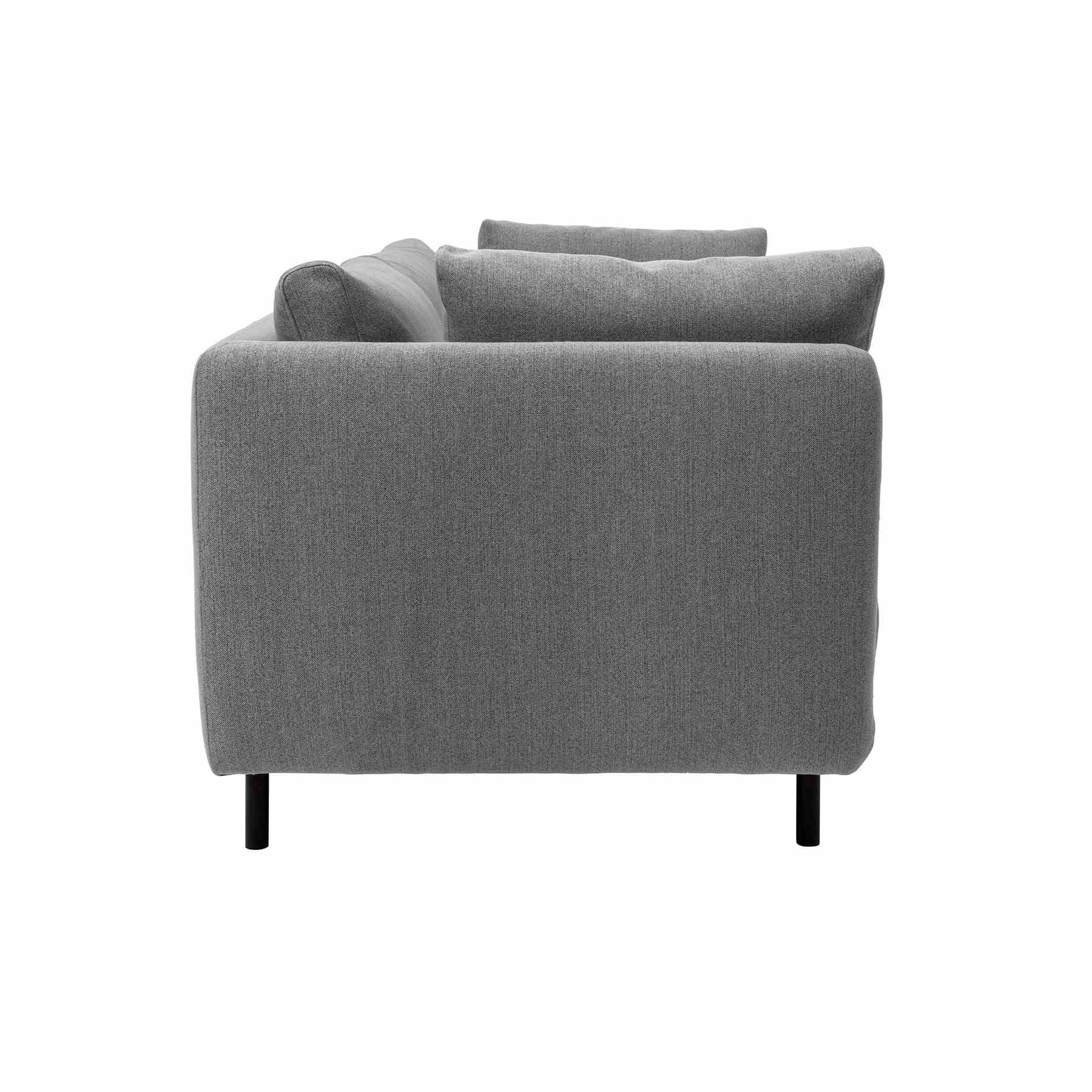 Serenity 79" Gray Fabric Sofa with Black Metal Legs - Image 3