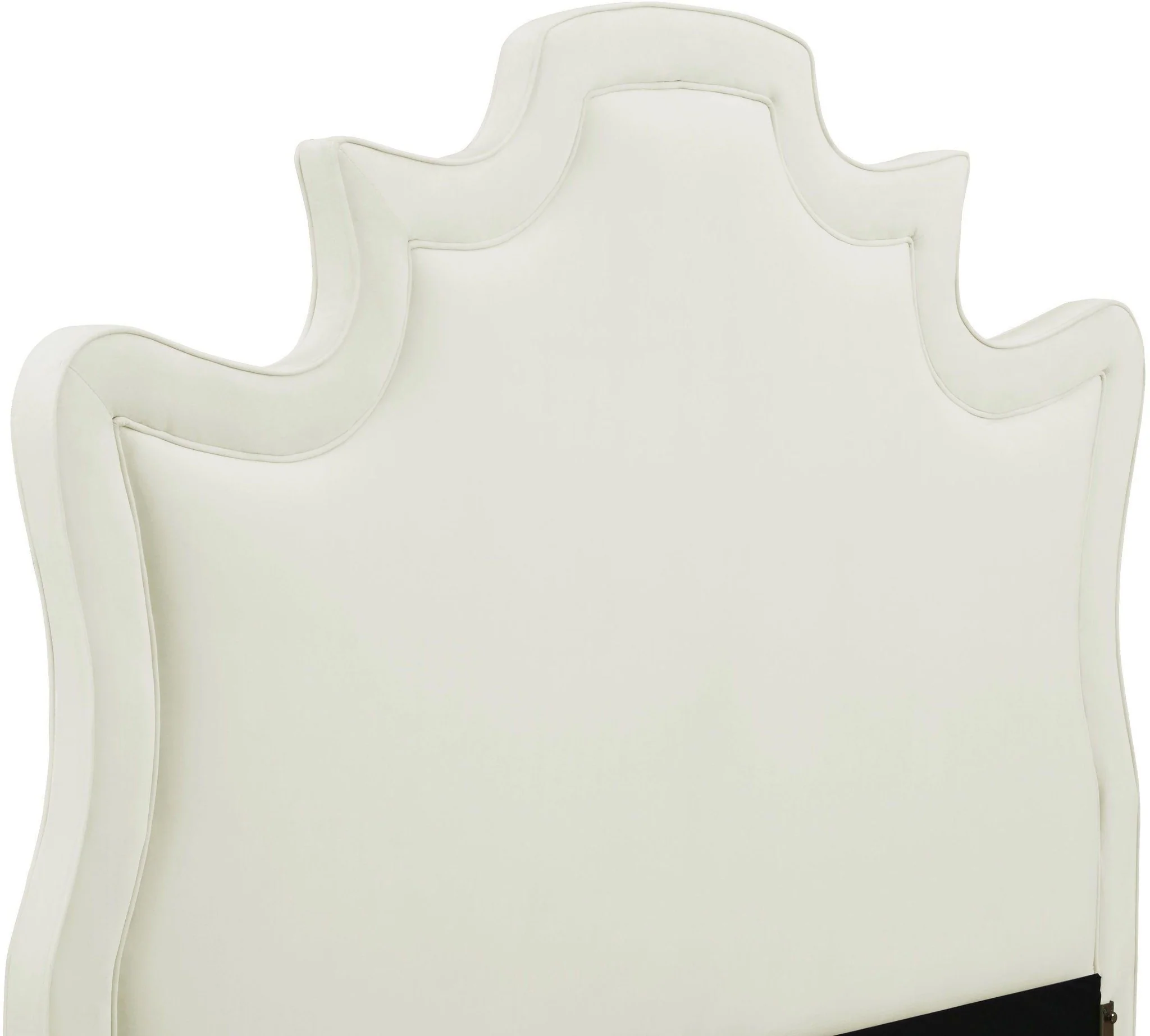 Serenity Cream Velvet Bed in Queen - Image 5