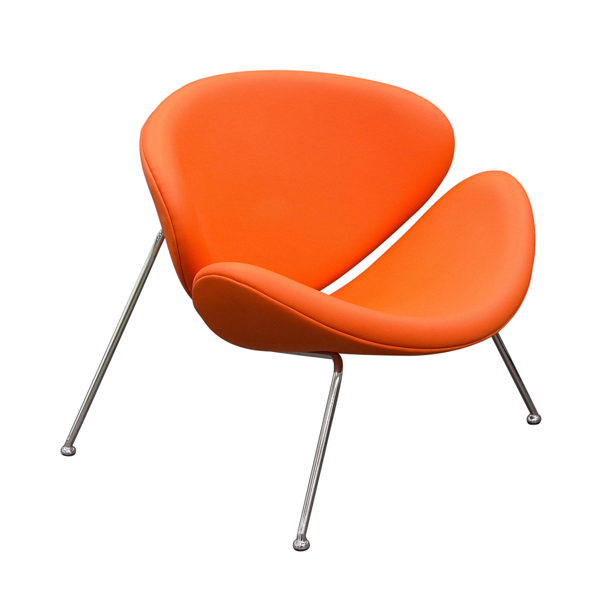 Set of (2) Roxy Orange Accent Chair with Chrome Frame by Diamond Sofa - Image 3