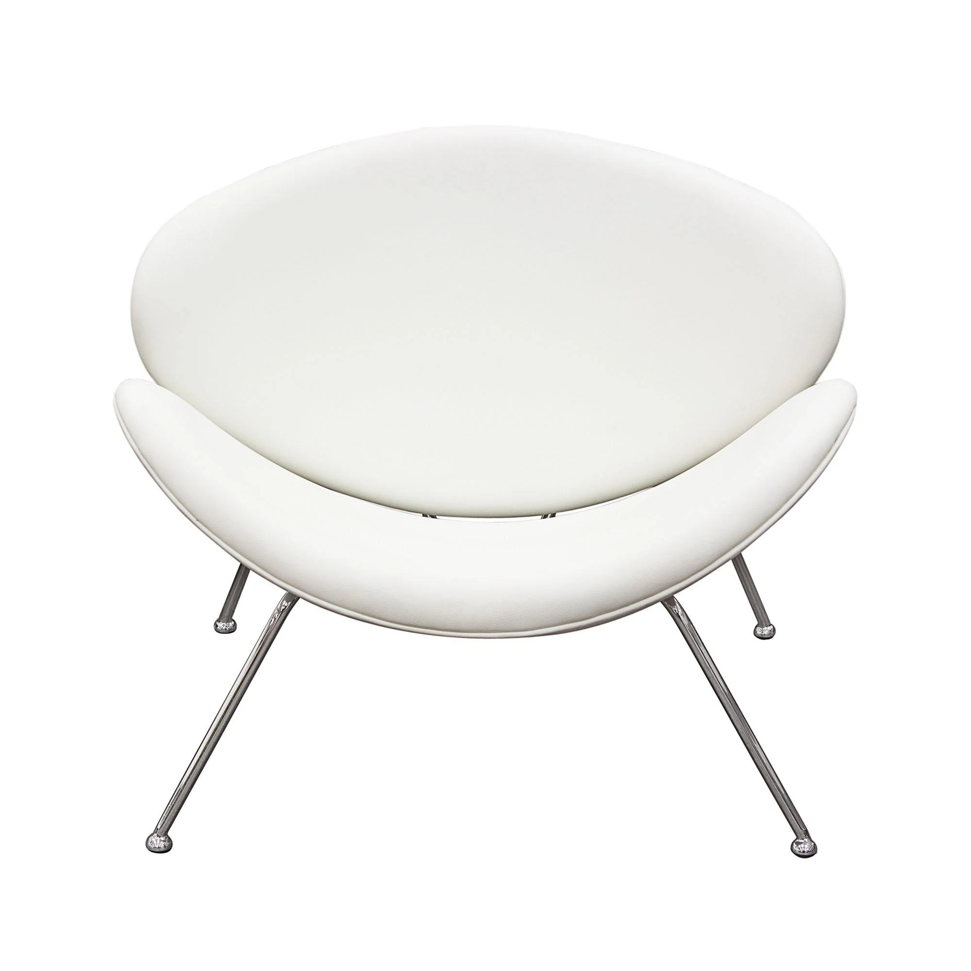 Set of (2) Roxy White Accent Chair with Chrome Frame by Diamond Sofa - Image 2