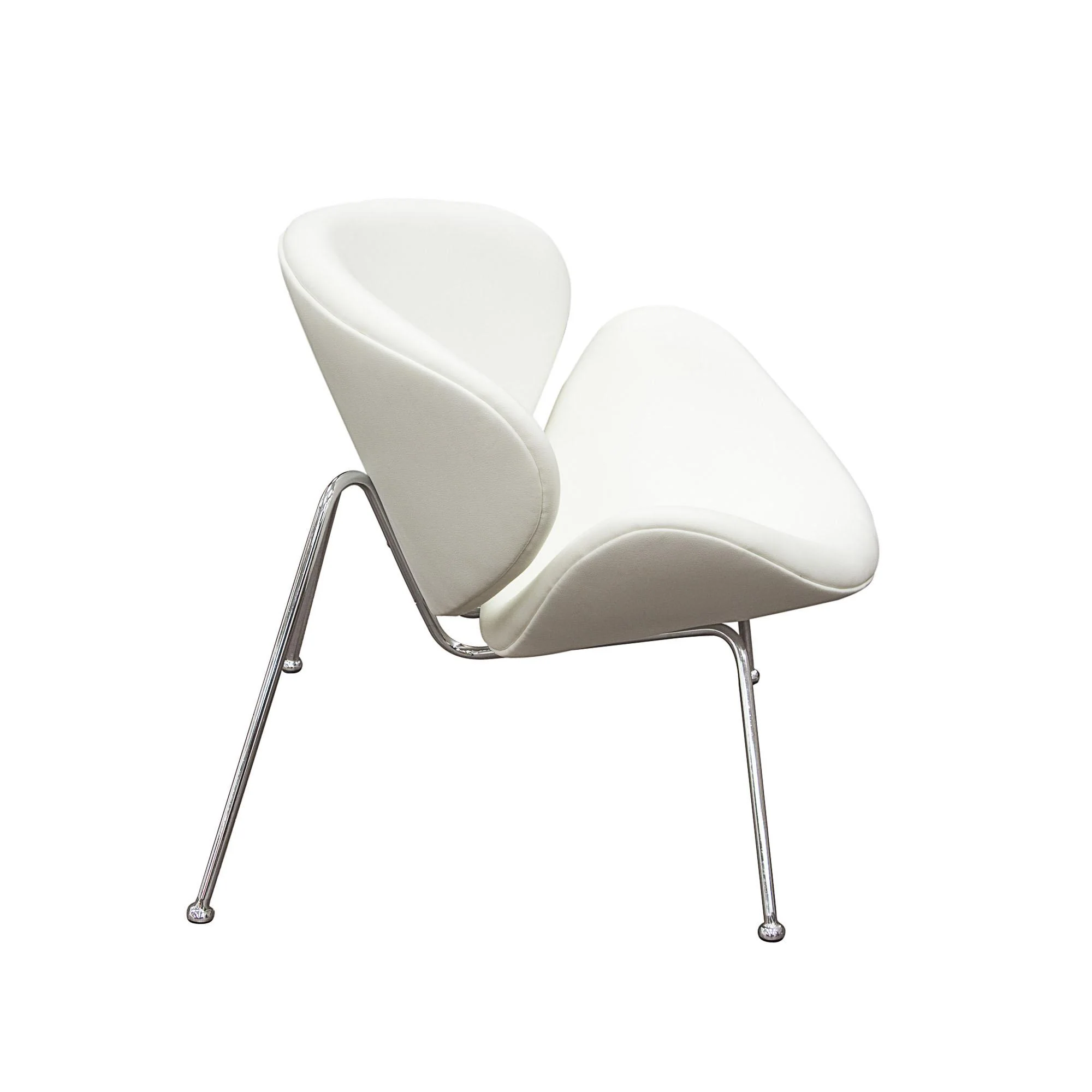 Set of (2) Roxy White Accent Chair with Chrome Frame by Diamond Sofa - Image 4