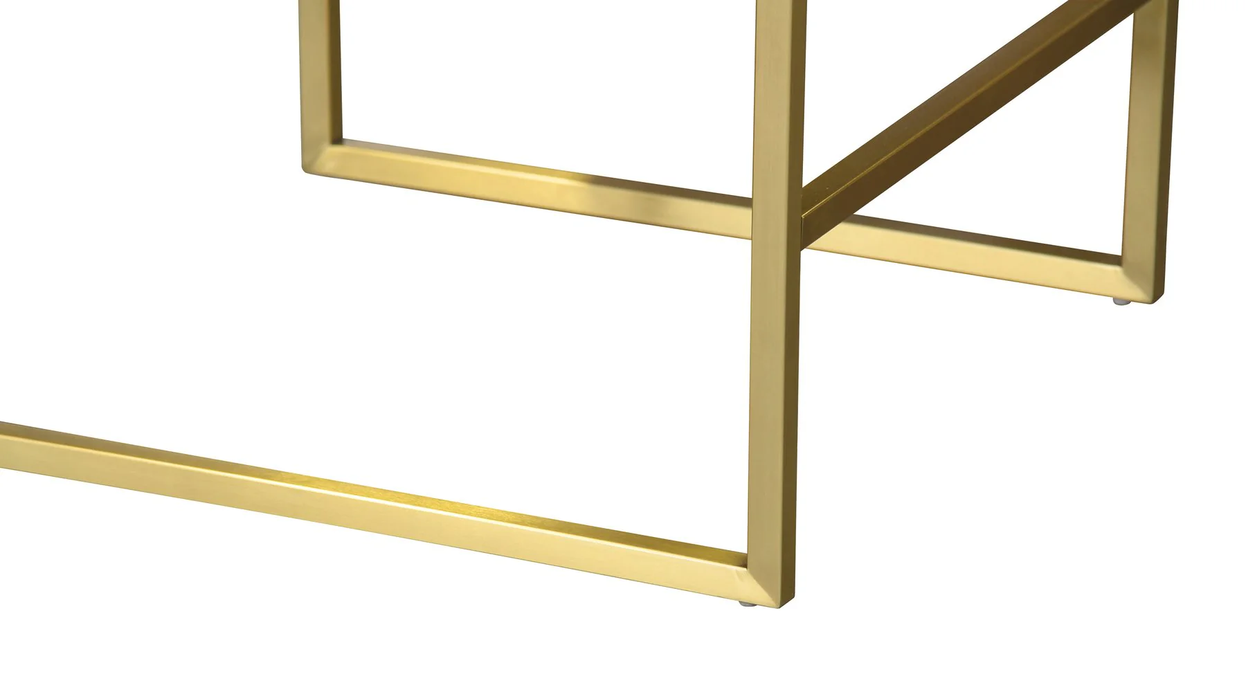 Seville Contemporary Dining Chair in Brushed Gold Finish and Brown Fabric - Image 5