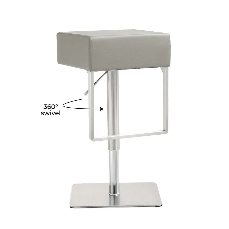 Seville Light Grey Performance Vegan Leather Adjustable Barstool - Image 8