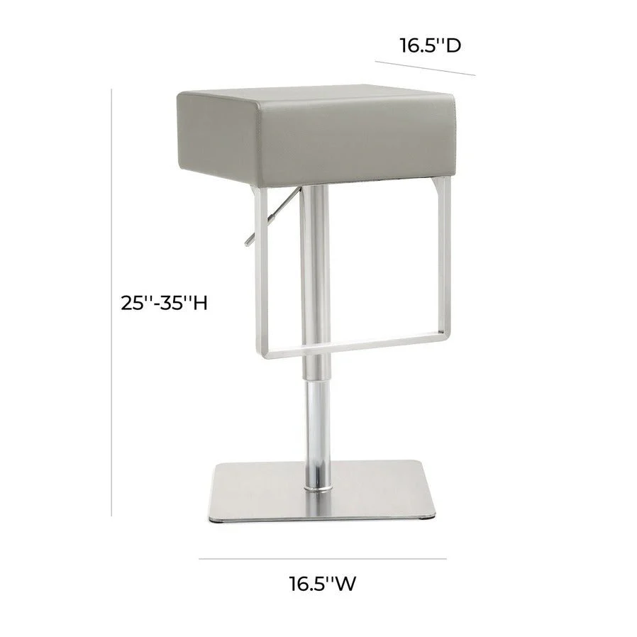 Seville Light Grey Performance Vegan Leather Adjustable Barstool - Image 9