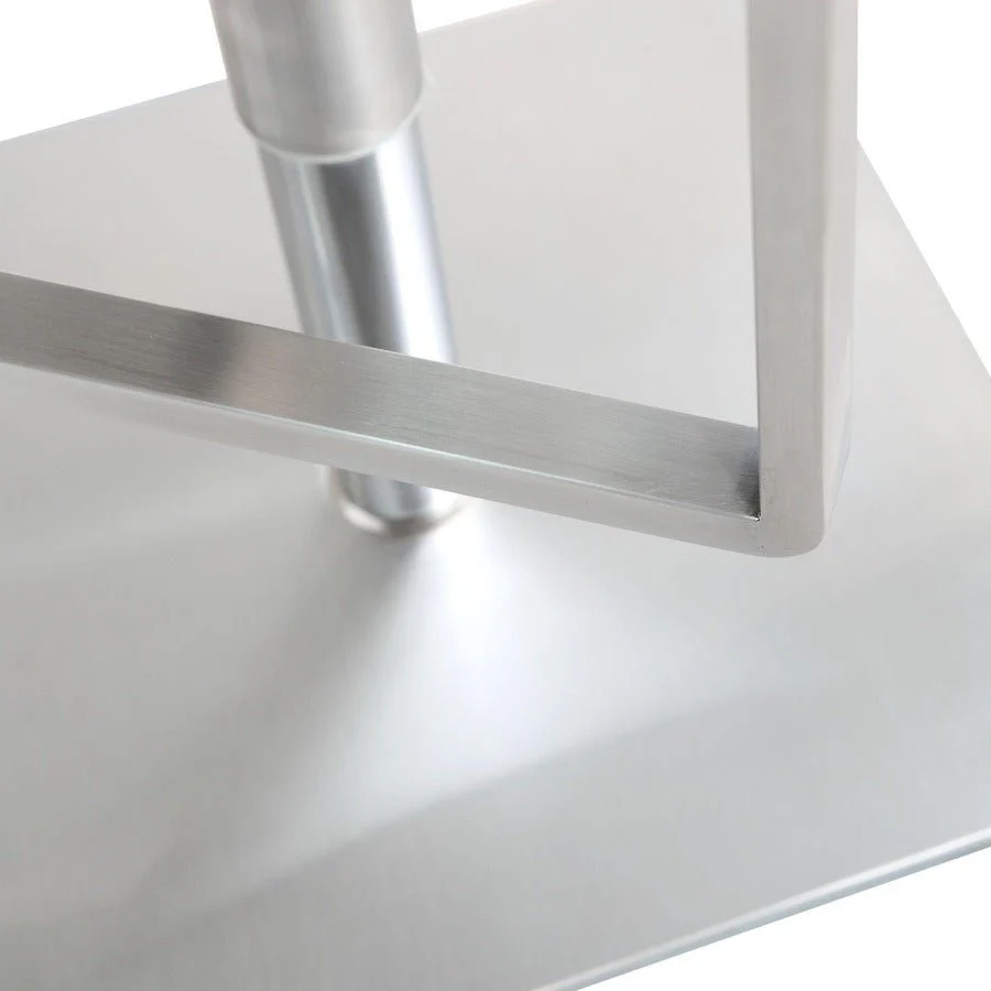 Seville White Performance Vegan Leather and Stainless Steel Adjustable Barstool - Image 7