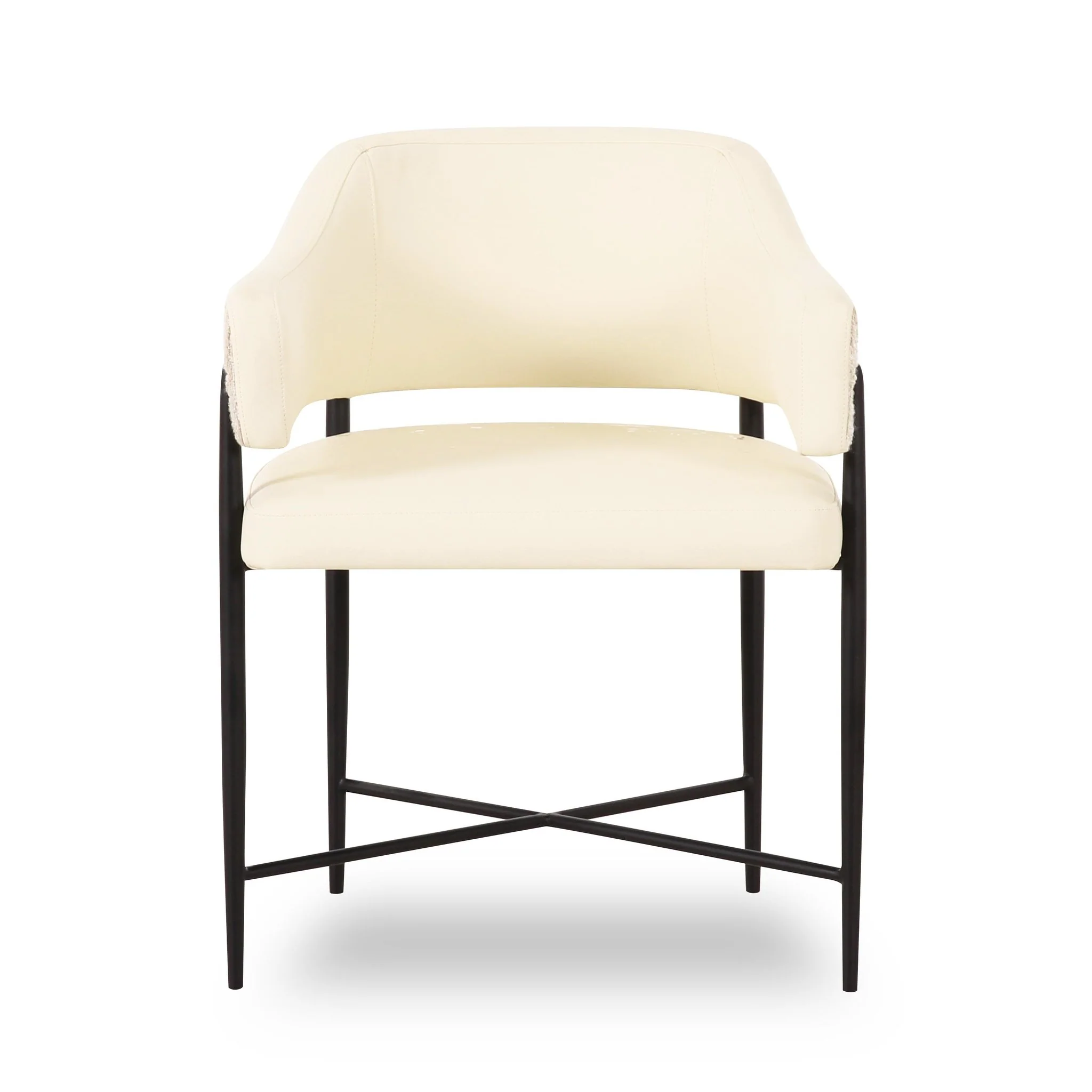Sezanne Cream Vegan Leather 2-Tone Dining Chair - Image 3