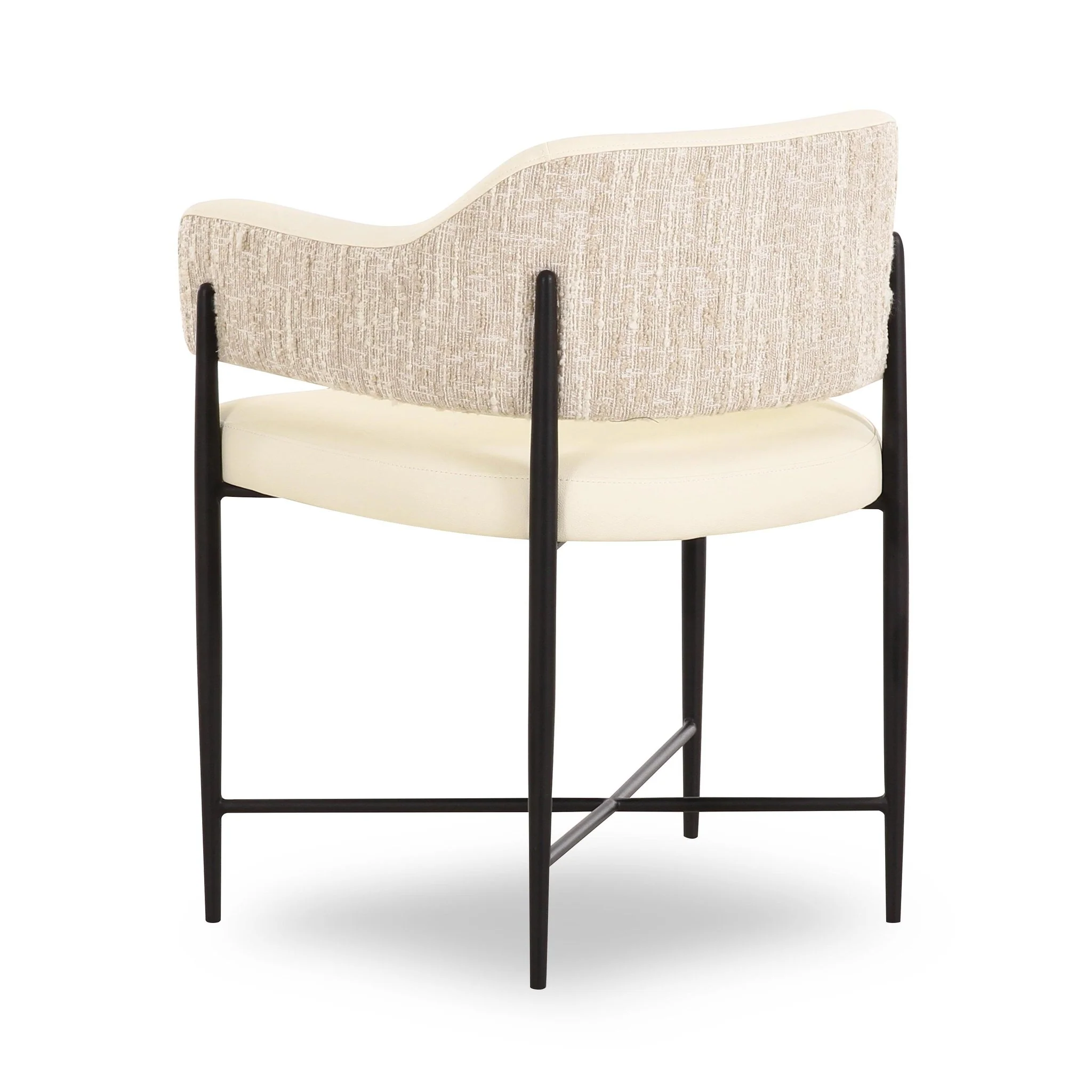 Sezanne Cream Vegan Leather 2-Tone Dining Chair - Image 4