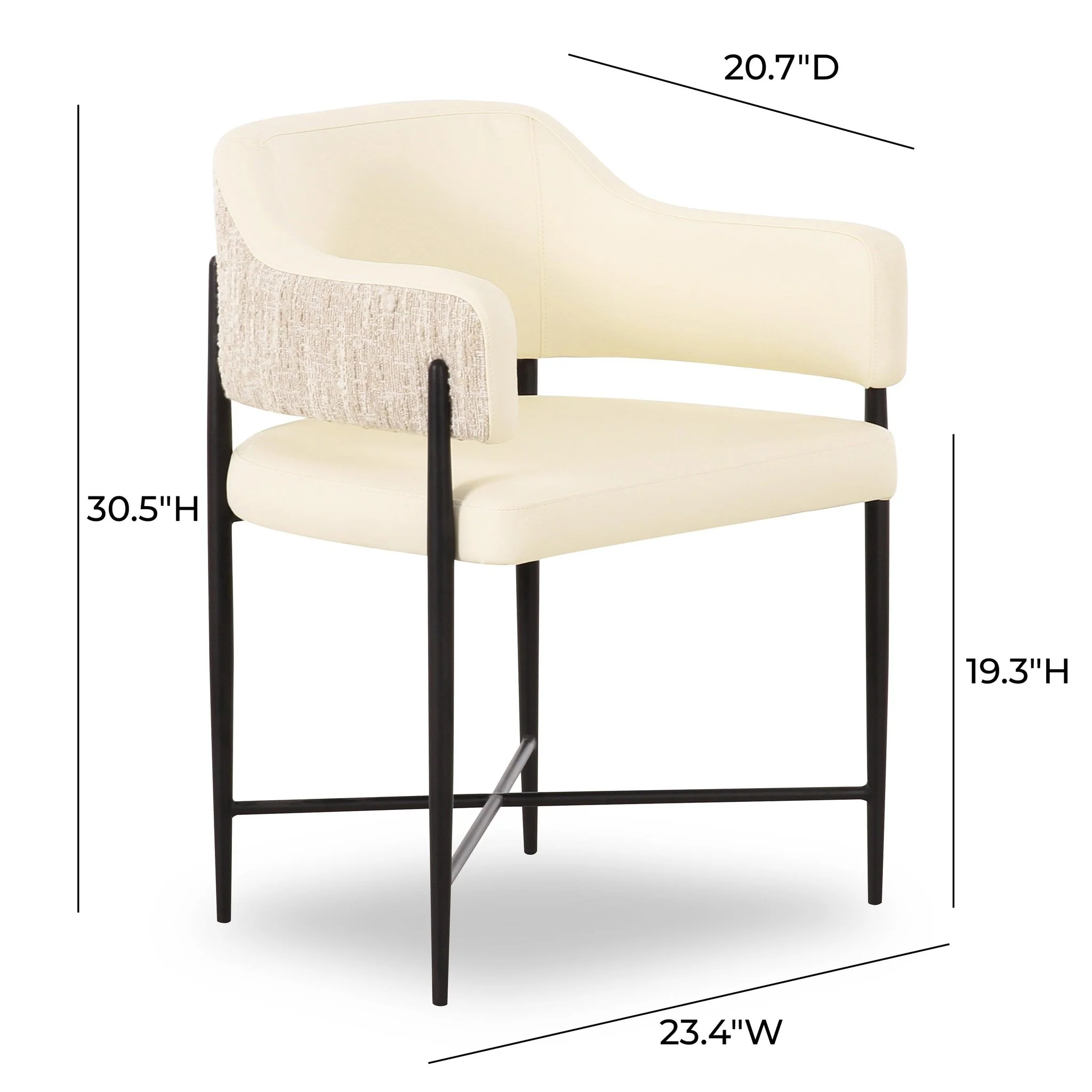 Sezanne Cream Vegan Leather 2-Tone Dining Chair - Image 6