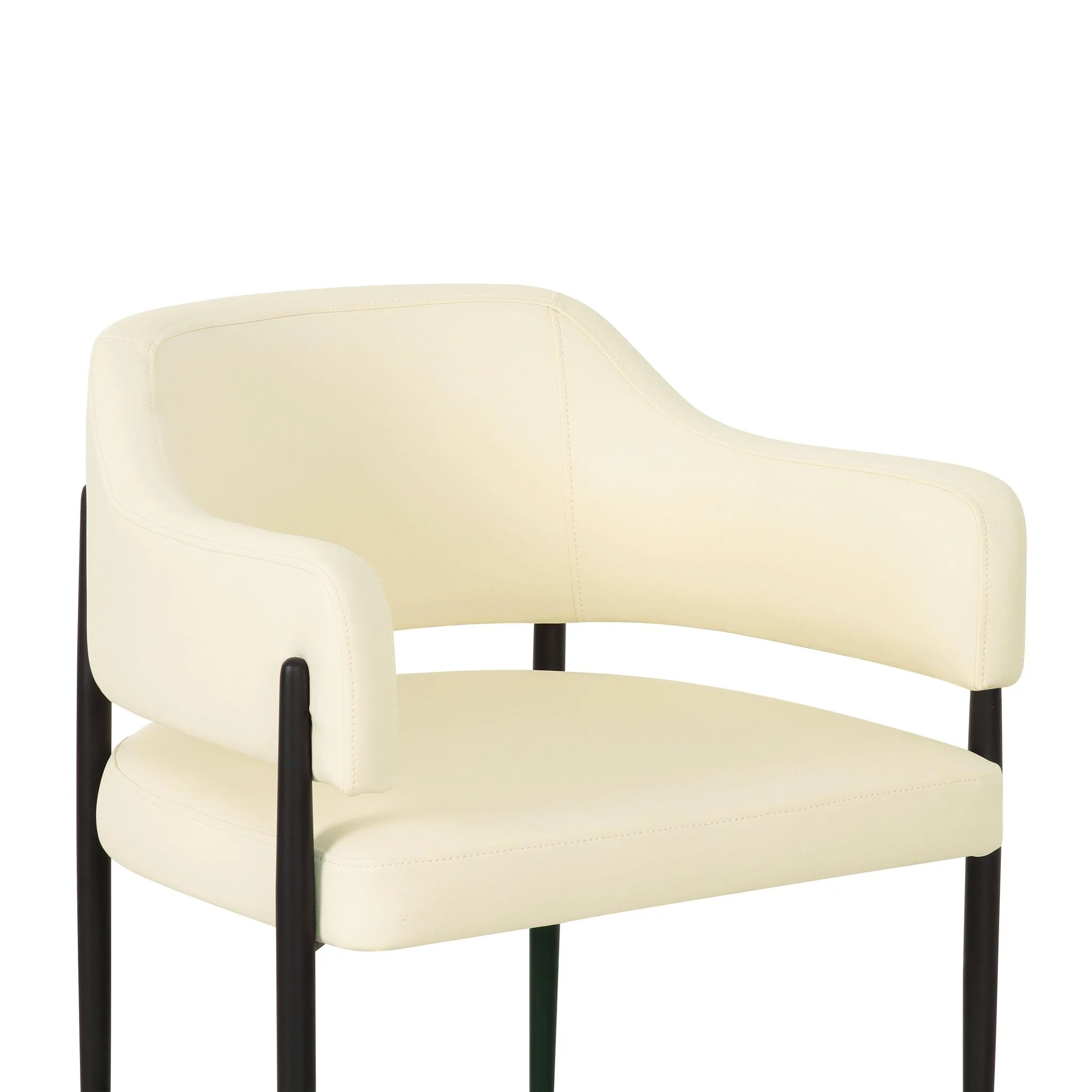 Sezanne Cream Vegan Leather Dining Chair - Image 5