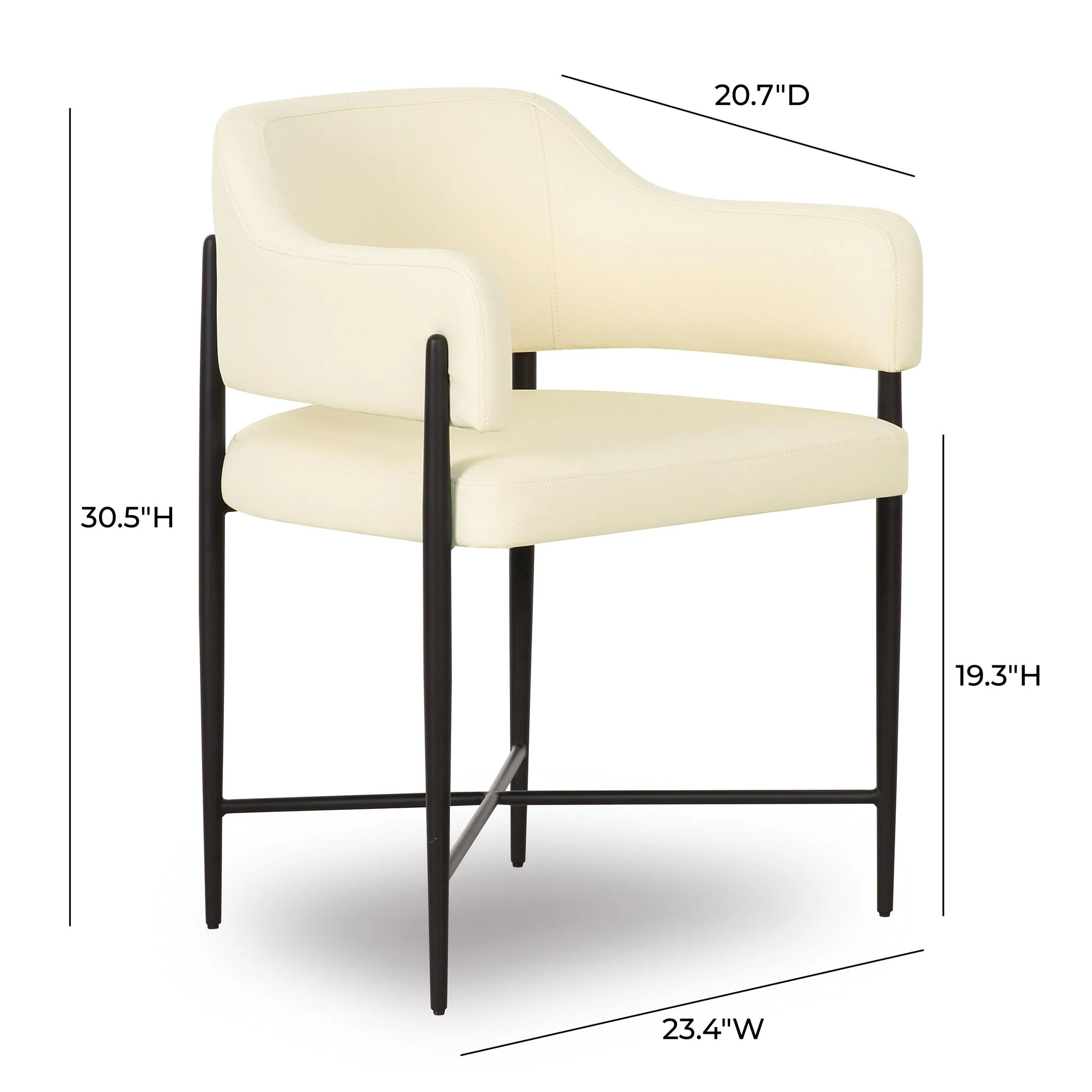 Sezanne Cream Vegan Leather Dining Chair - Image 6