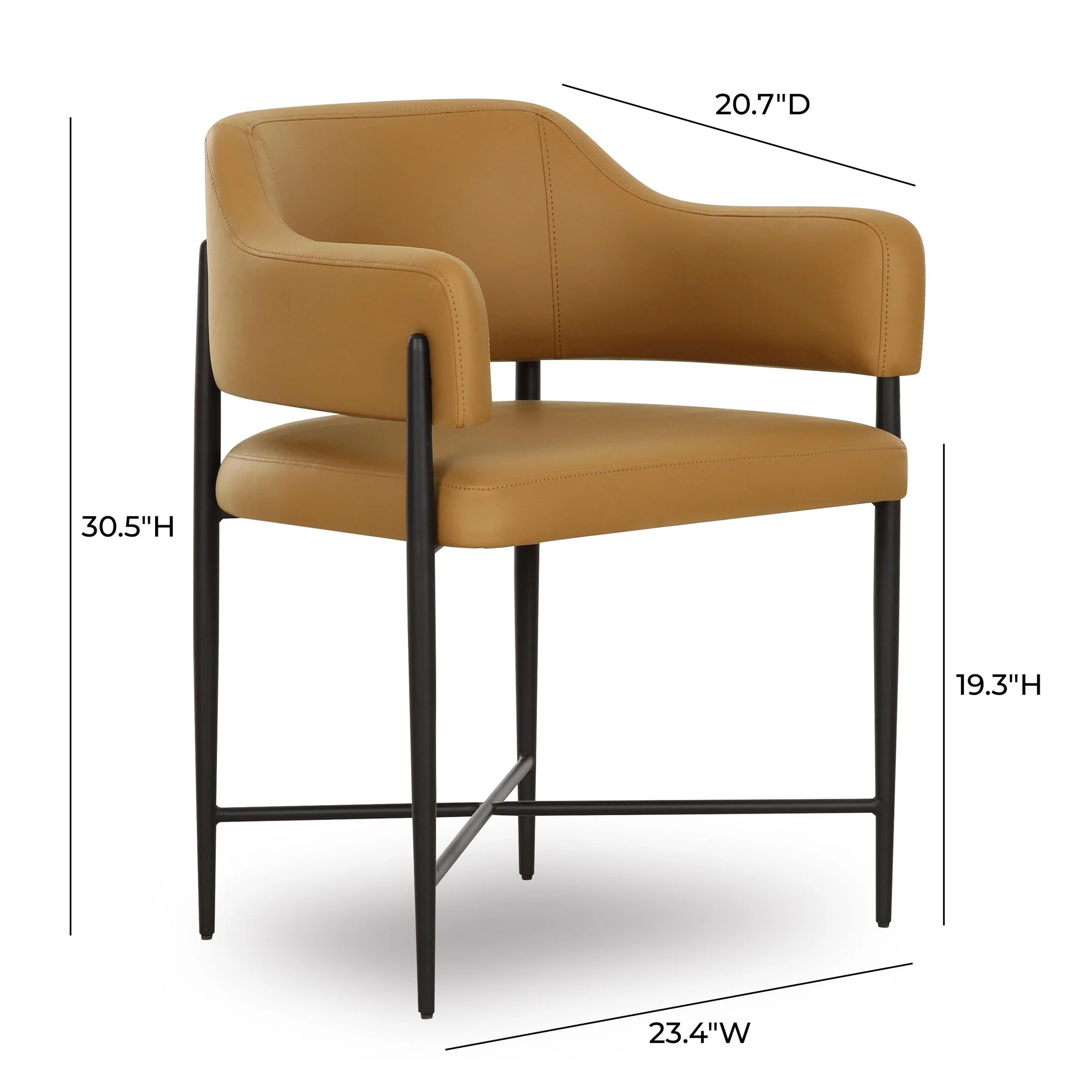 Sezanne Tan Vegan Leather Dining Chair - Image 6