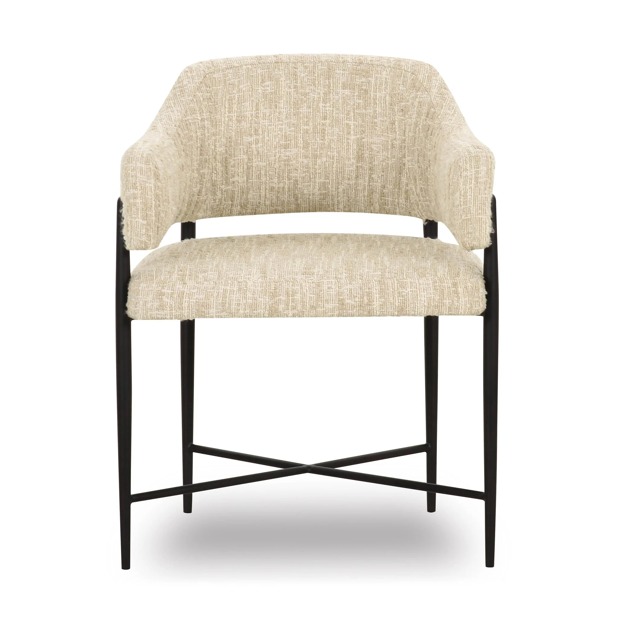 Sezanne Taupe Textured Performance Boucle Dining Chair - Image 3