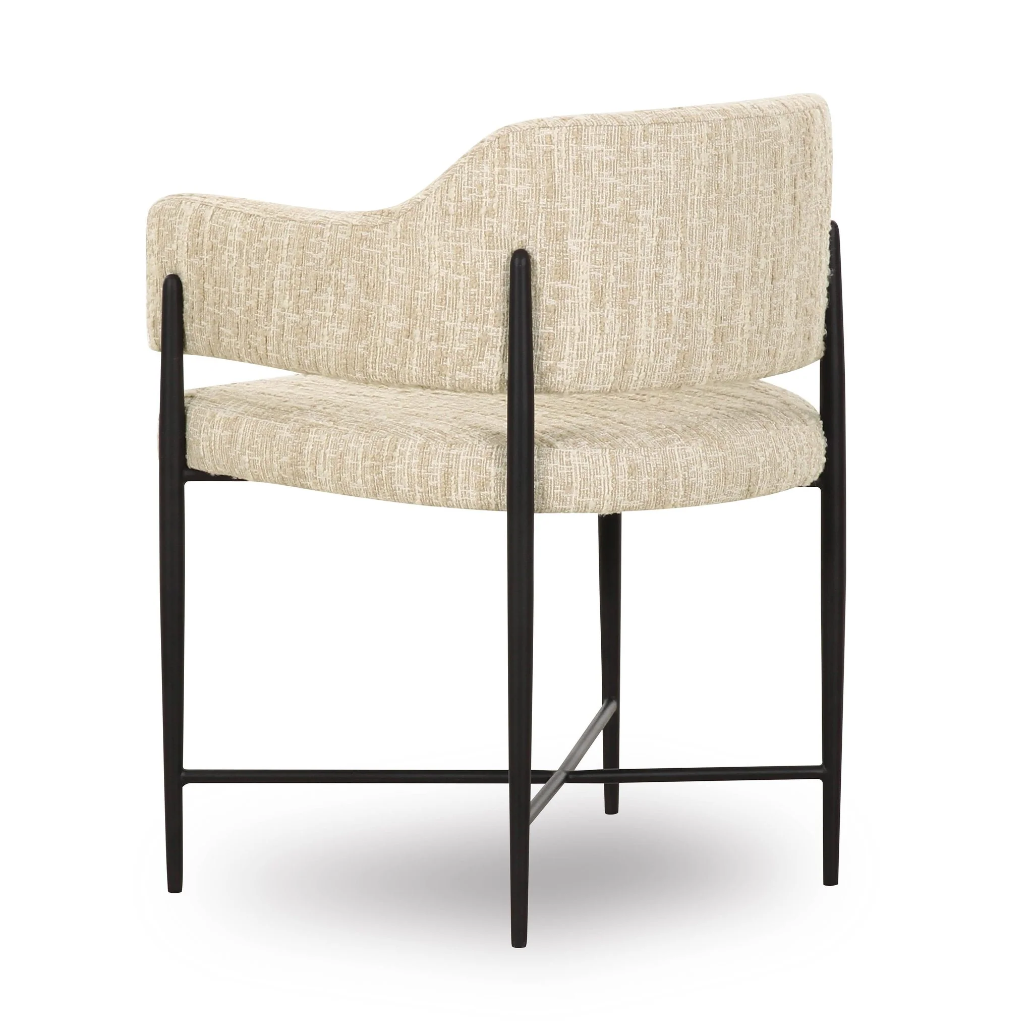 Sezanne Taupe Textured Performance Boucle Dining Chair - Image 4