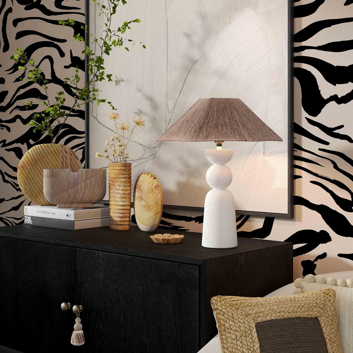 Shabby Natural Rope Table Lamp - Image 2