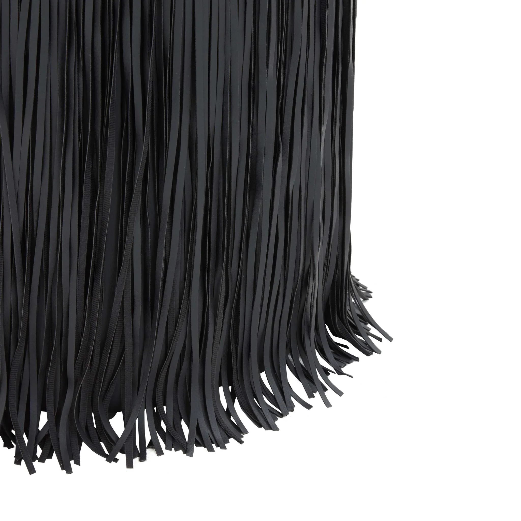 Shag Me Black Performance Vegan Leather Ottoman - Image 4