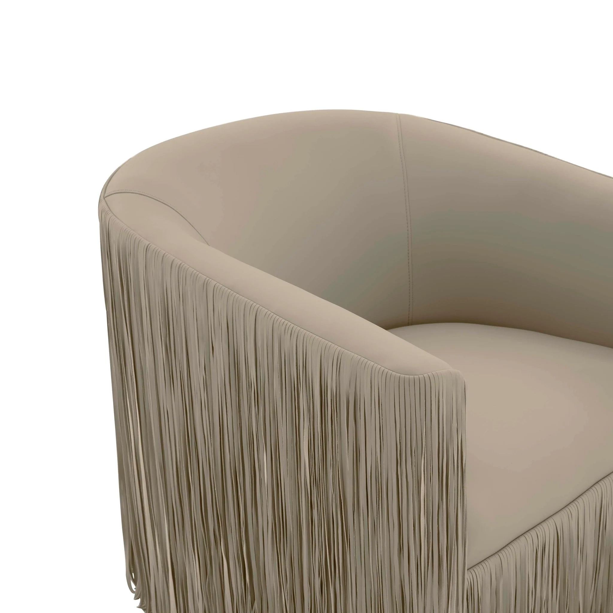 Shag Me Grey Performance Vegan Leather Swivel Chair - Image 5
