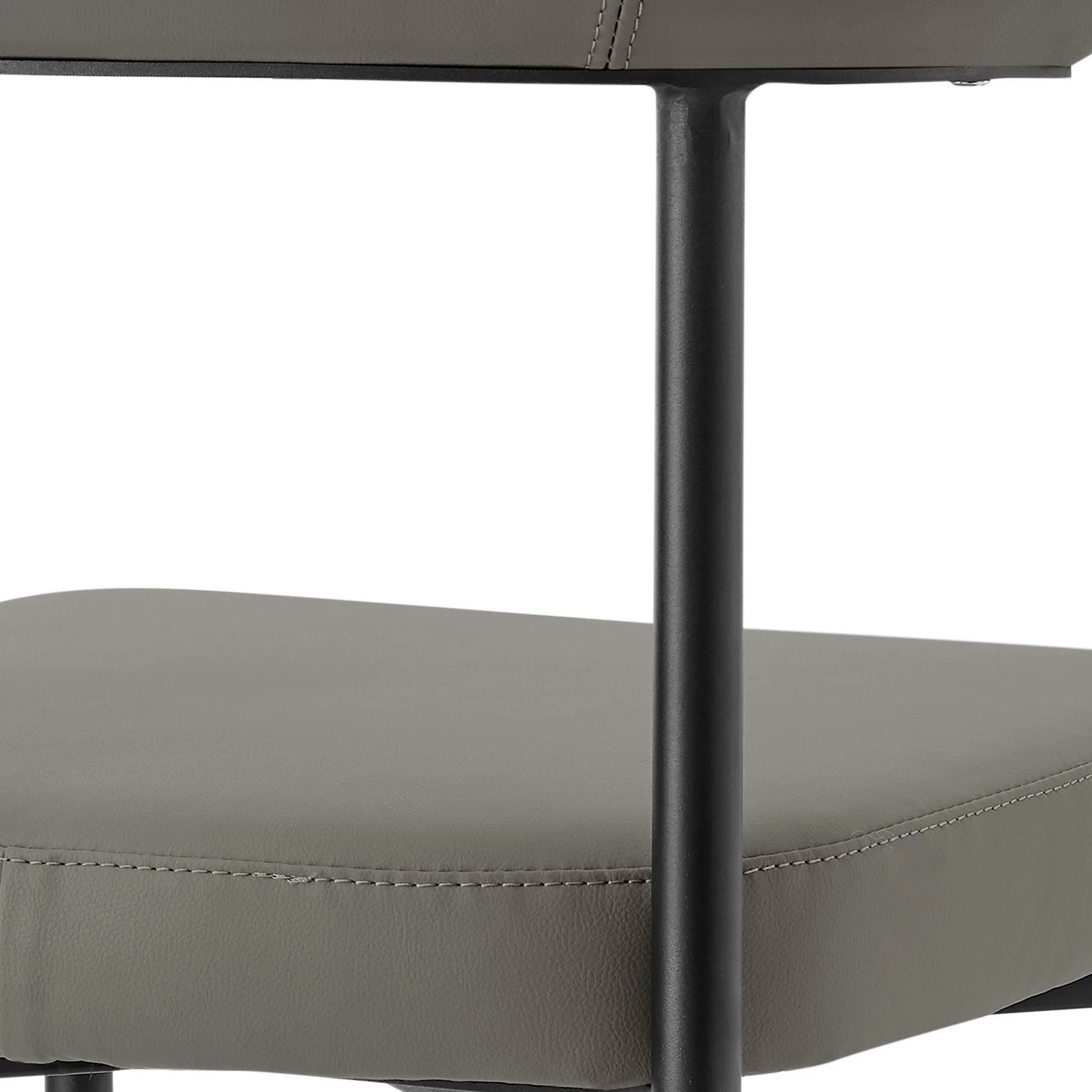 Shannon Dining Chair with Matte Black Iron and Light Gray Faux Leather - Set of 2 - Image 8
