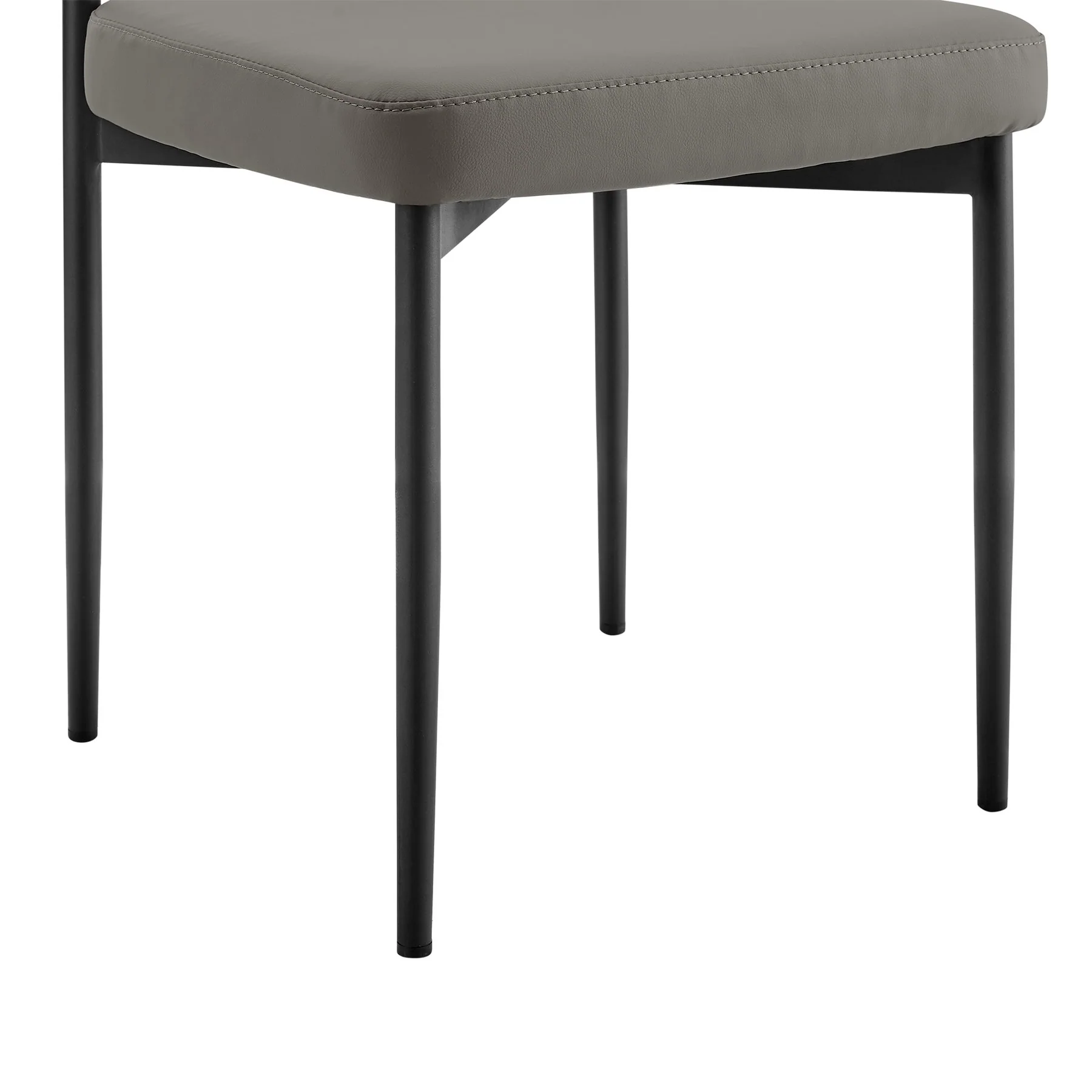Shannon Dining Chair with Matte Black Iron and Light Gray Faux Leather - Set of 2 - Image 9