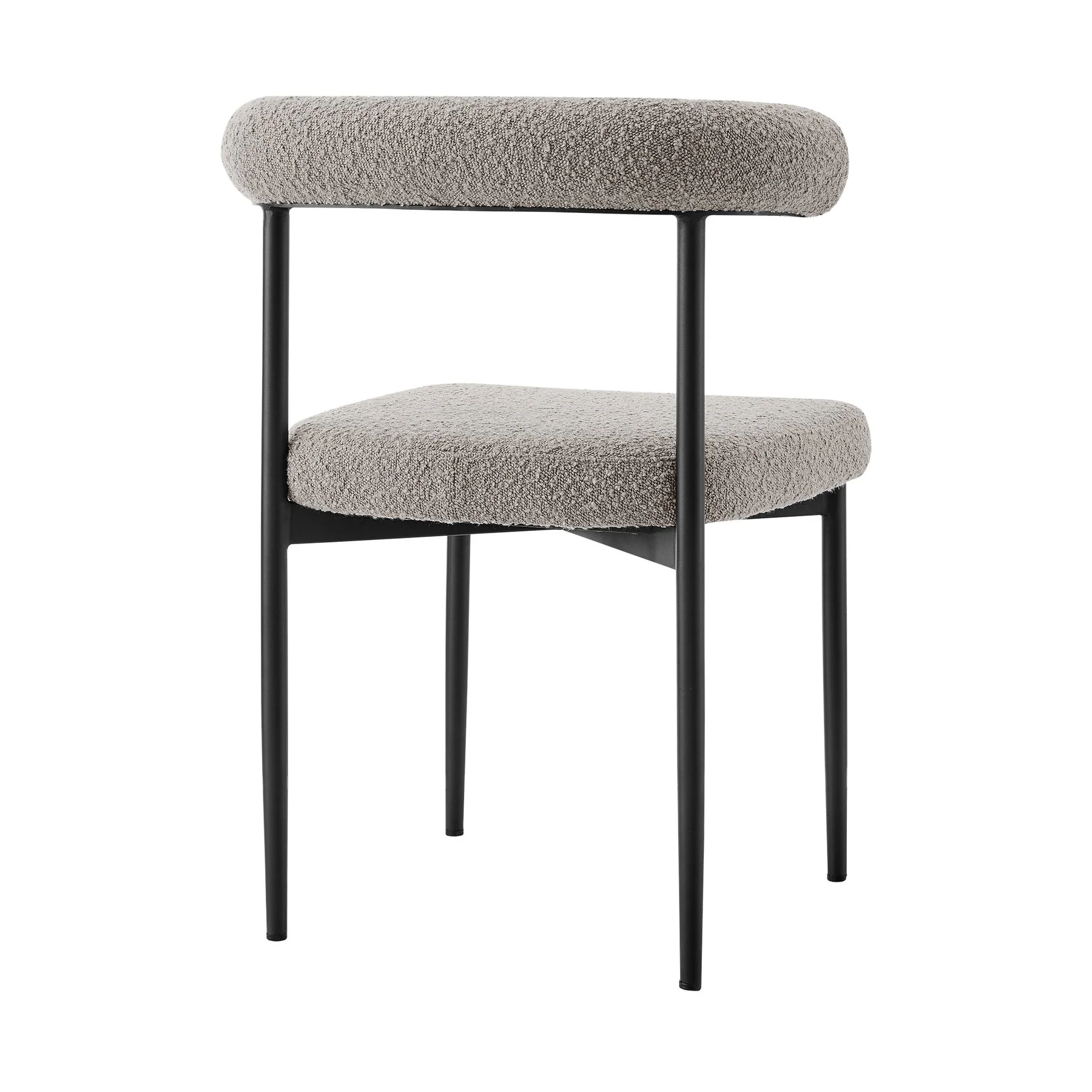 Shannon Dining Chair with Matte Black Iron and Thundercloud Gray Fabric - Set of 2 - Image 4