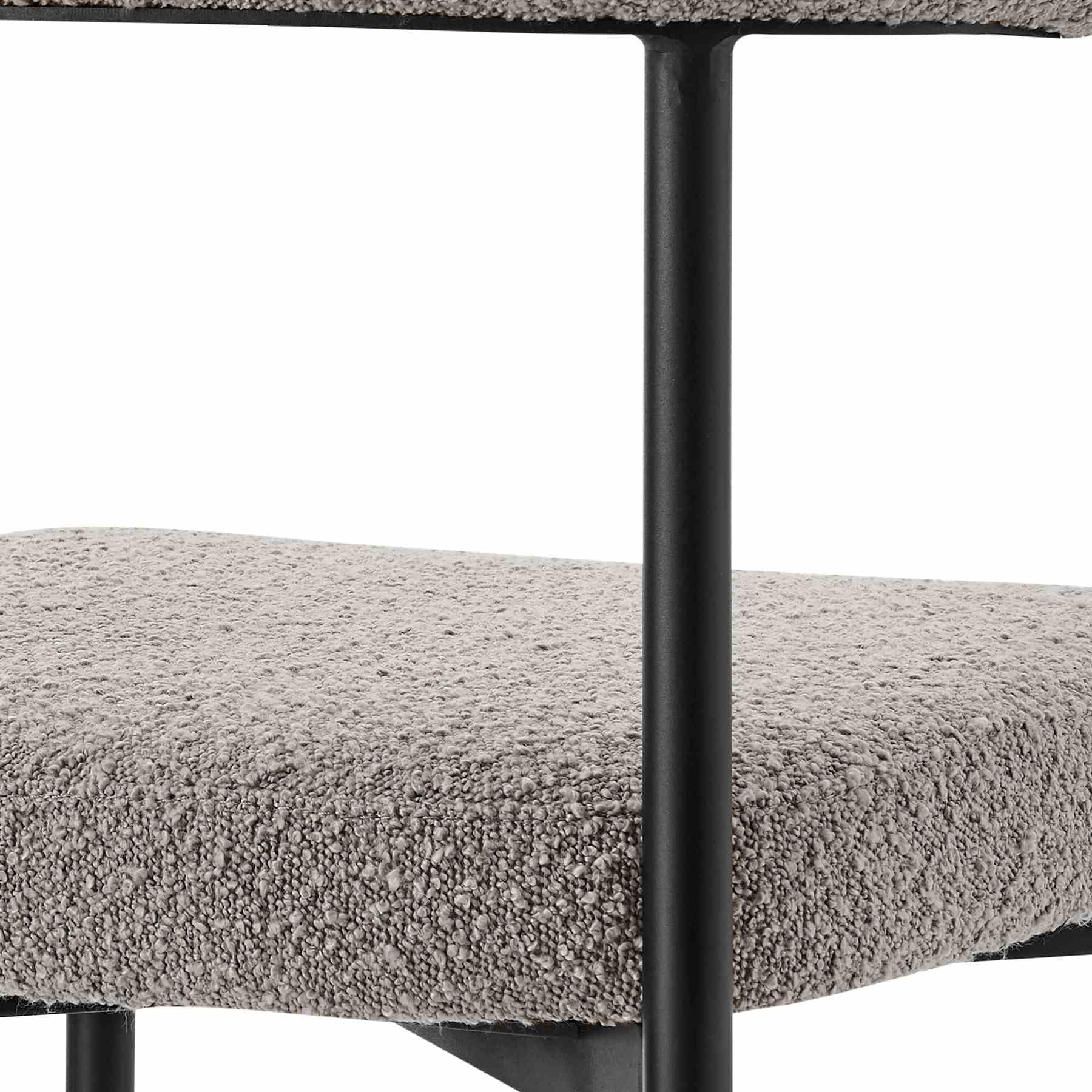 Shannon Dining Chair with Matte Black Iron and Thundercloud Gray Fabric - Set of 2 - Image 8