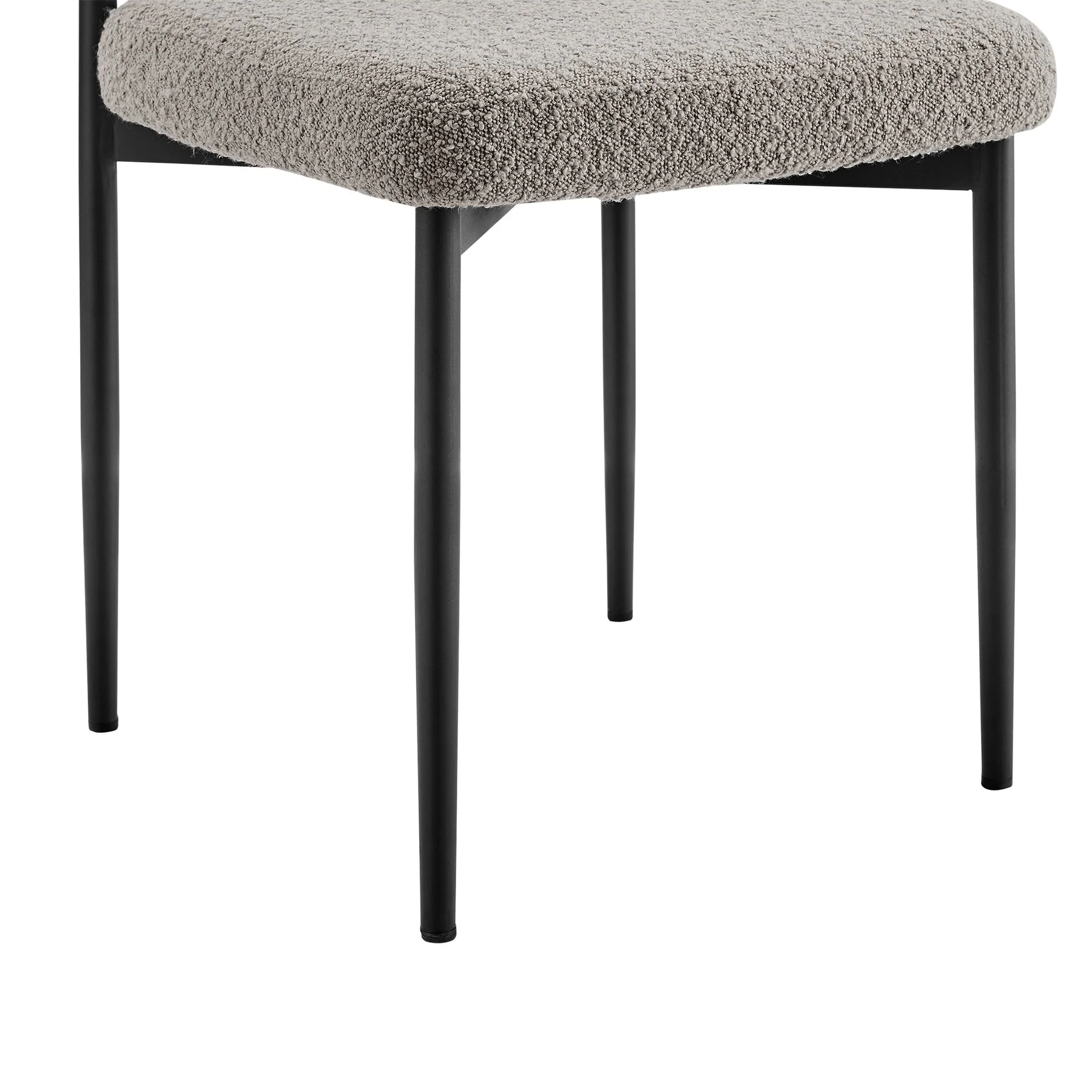 Shannon Dining Chair with Matte Black Iron and Thundercloud Gray Fabric - Set of 2 - Image 9