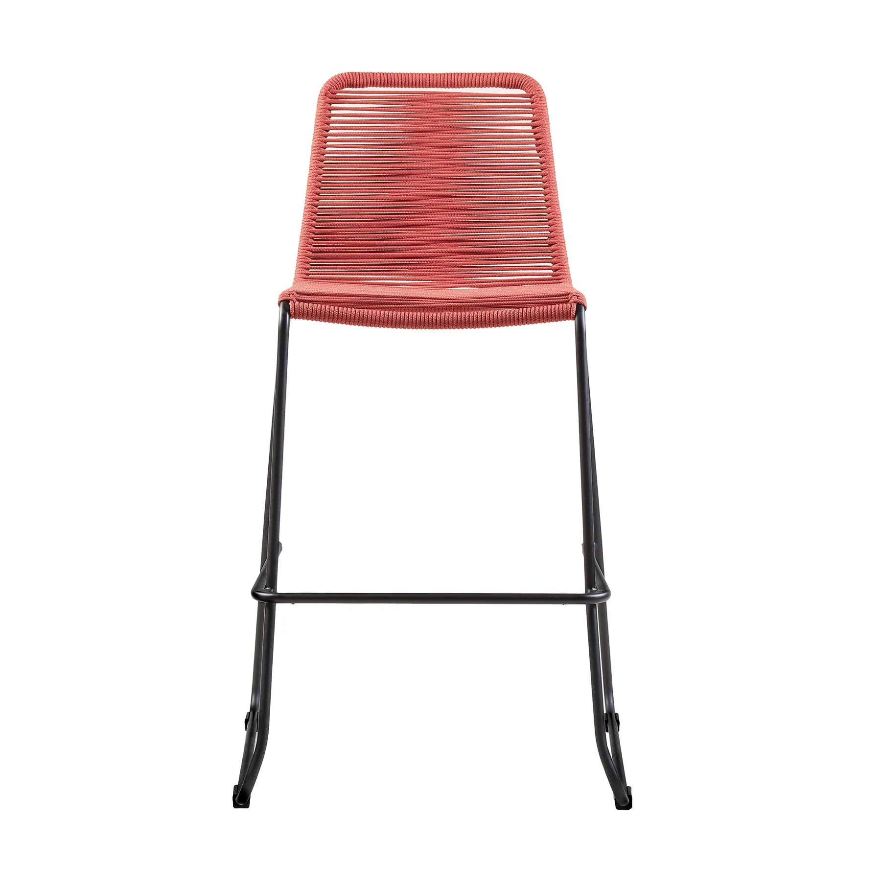 Shasta 30" and 26" Outdoor Metal and Rope Stackable Barstool - Image 2
