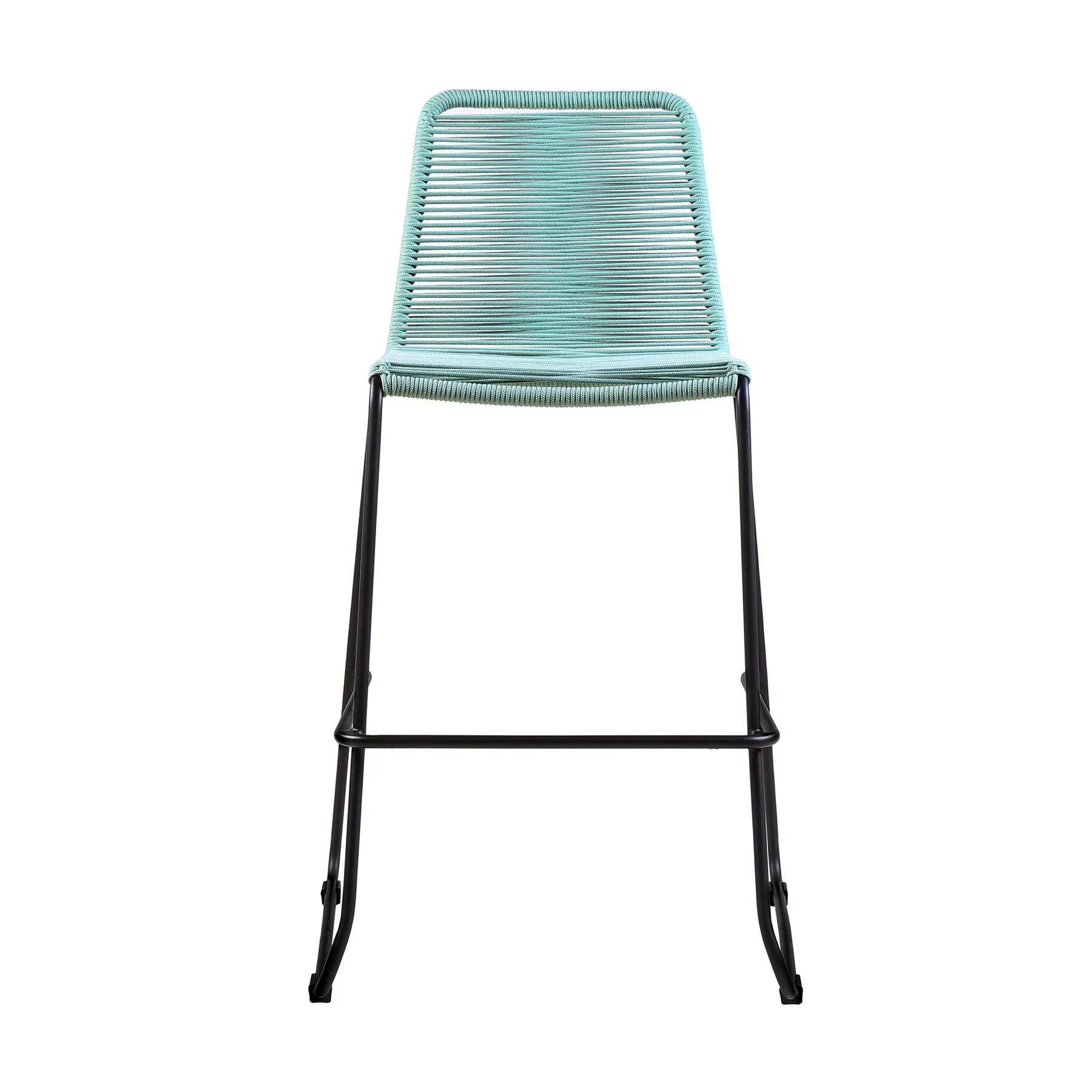 Shasta 30" Outdoor Metal and Wasabi Rope Stackable Barstool - Set of 2 - Image 2